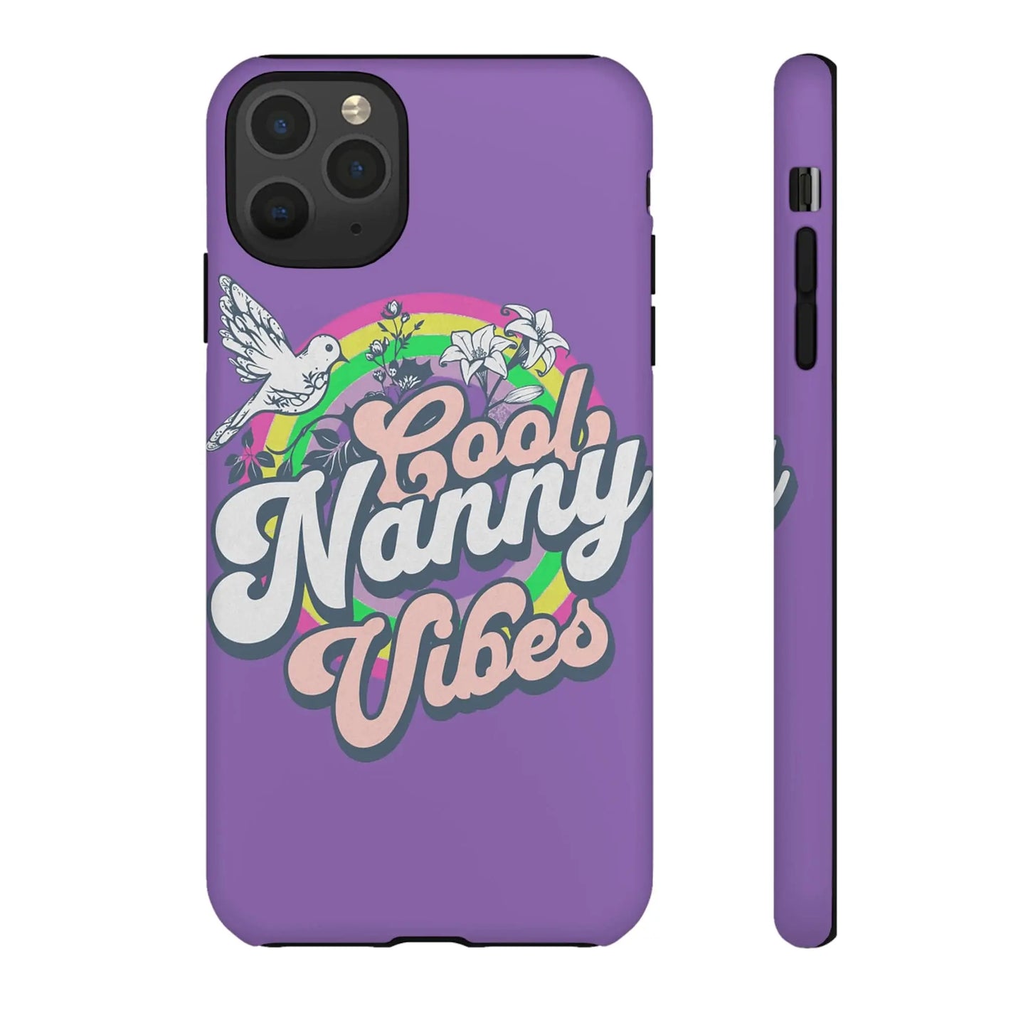 Cool Nanny Caregiver Vibes Retro Look in Purple Tough Phone Cases