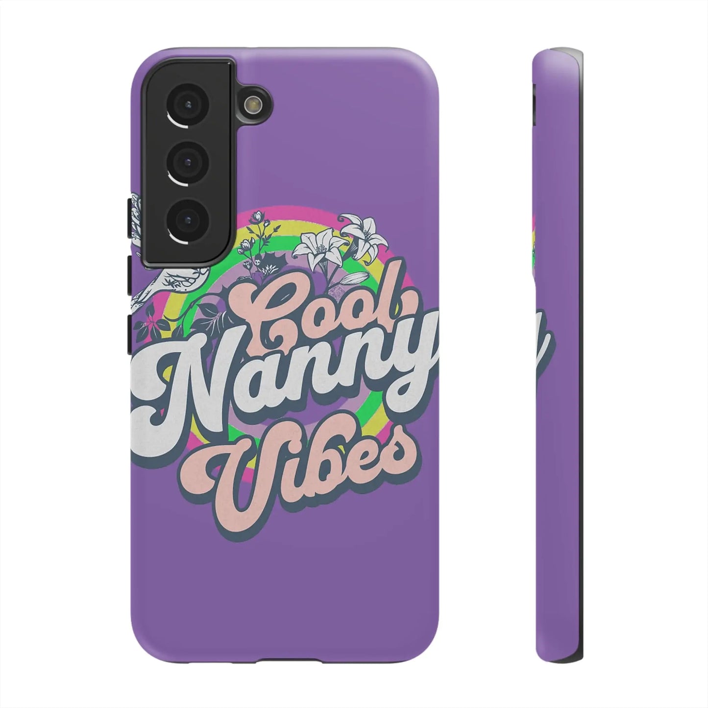 Cool Nanny Caregiver Vibes Retro Look in Purple Tough Phone Cases