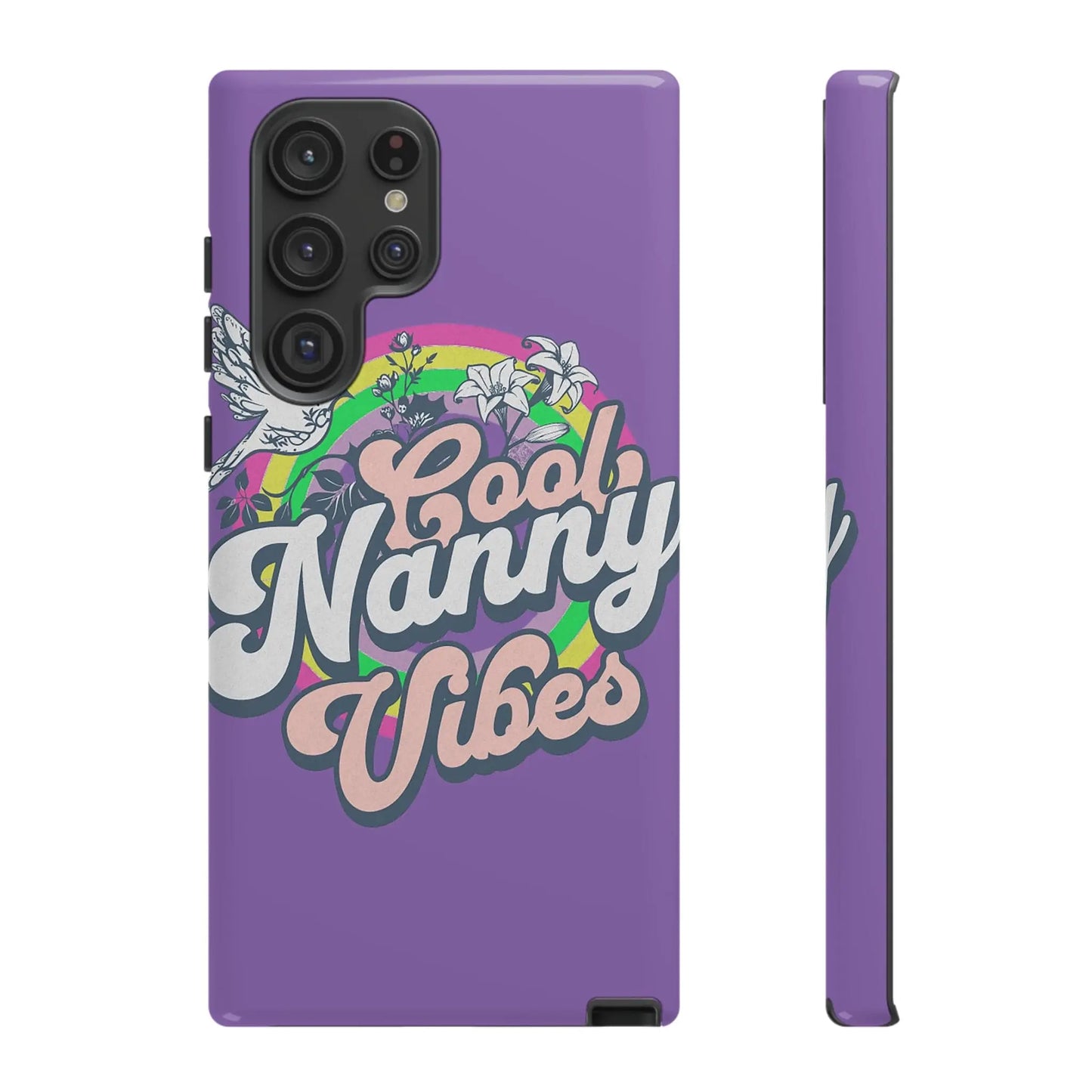 Cool Nanny Caregiver Vibes Retro Look in Purple Tough Phone Cases