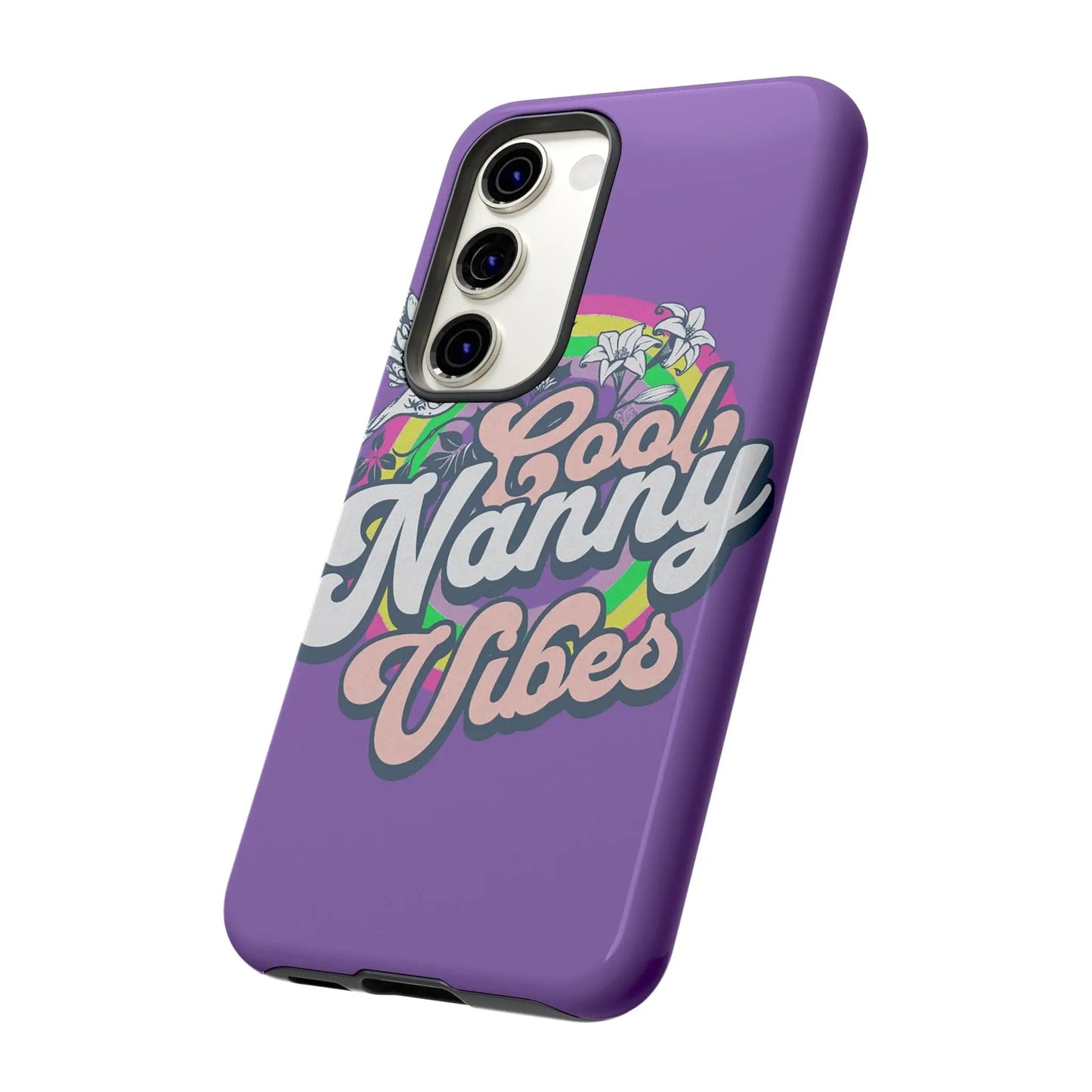 Cool Nanny Caregiver Vibes Retro Look in Purple Tough Phone Cases