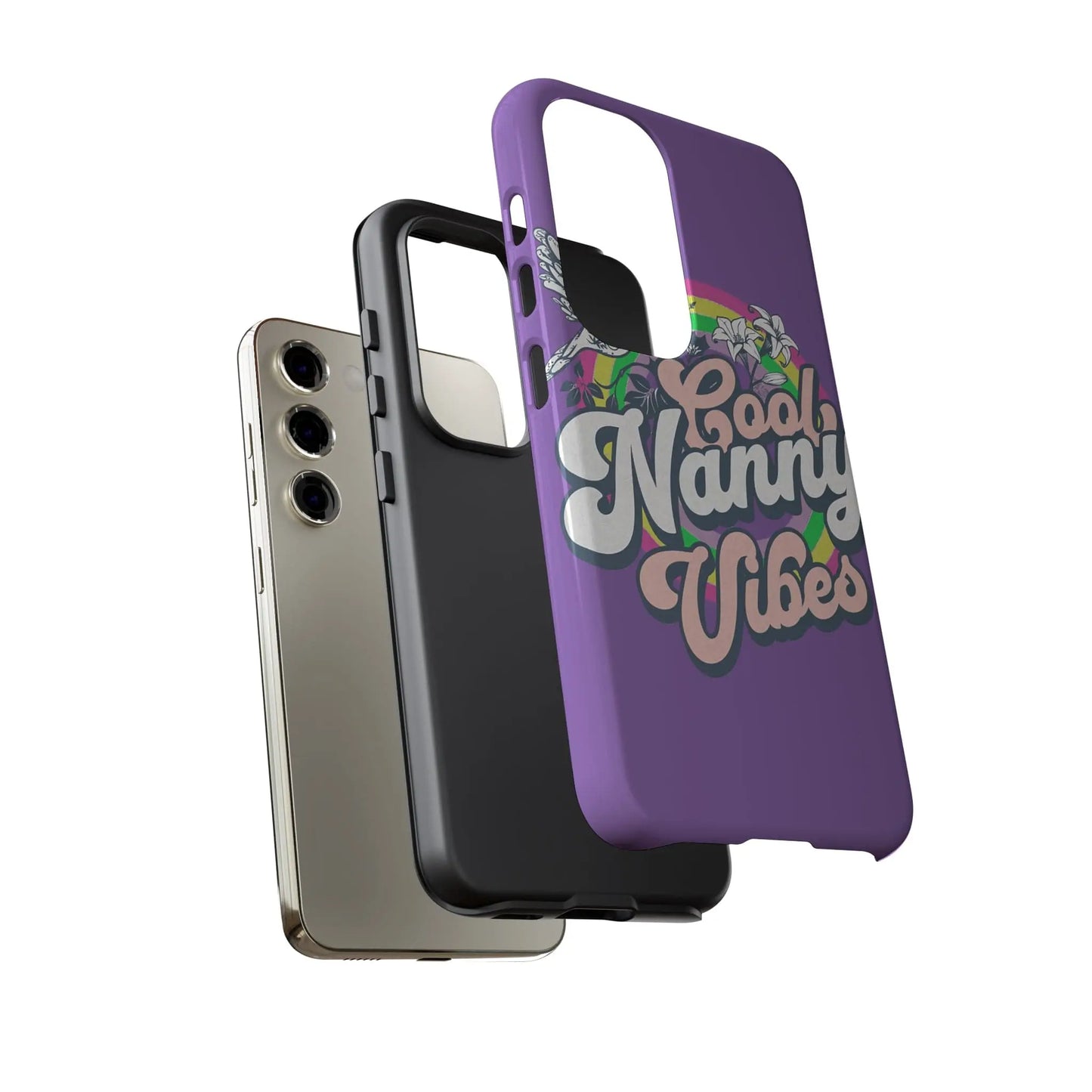 Cool Nanny Caregiver Vibes Retro Look in Purple Tough Phone Cases