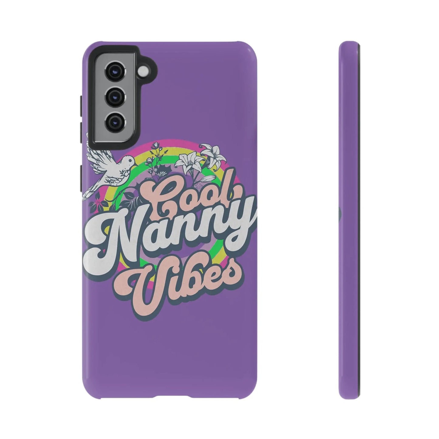 Cool Nanny Caregiver Vibes Retro Look in Purple Tough Phone Cases