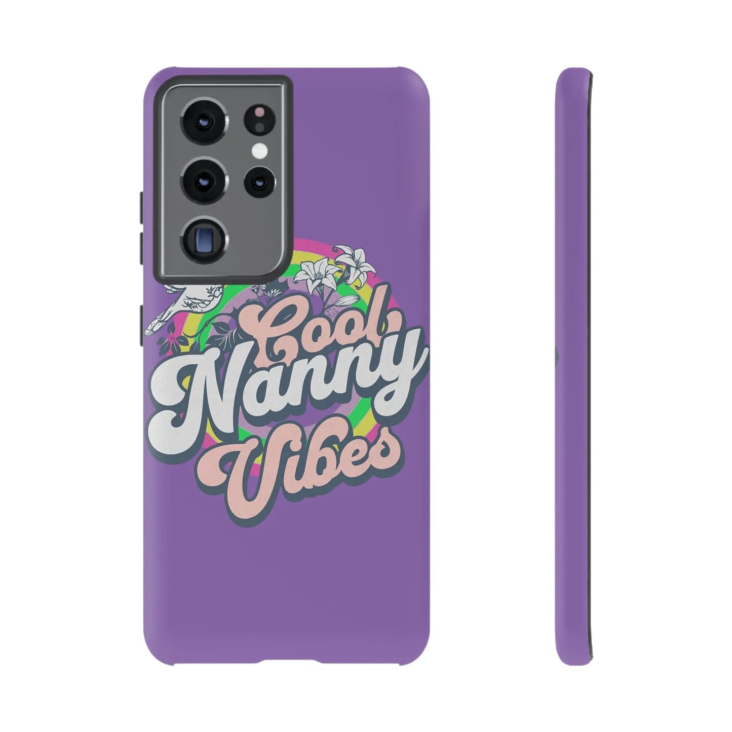 Cool Nanny Caregiver Vibes Retro Look in Purple Tough Phone Cases