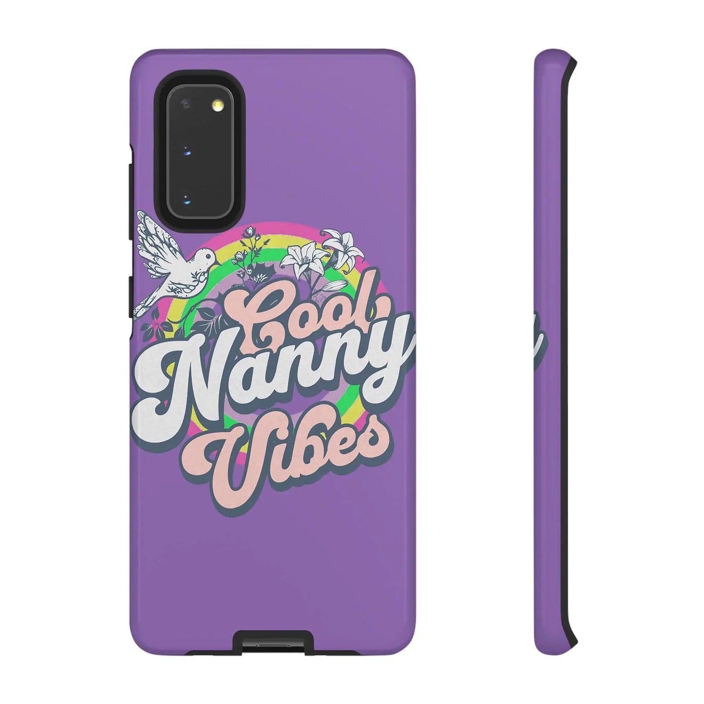 Cool Nanny Caregiver Vibes Retro Look in Purple Tough Phone Cases