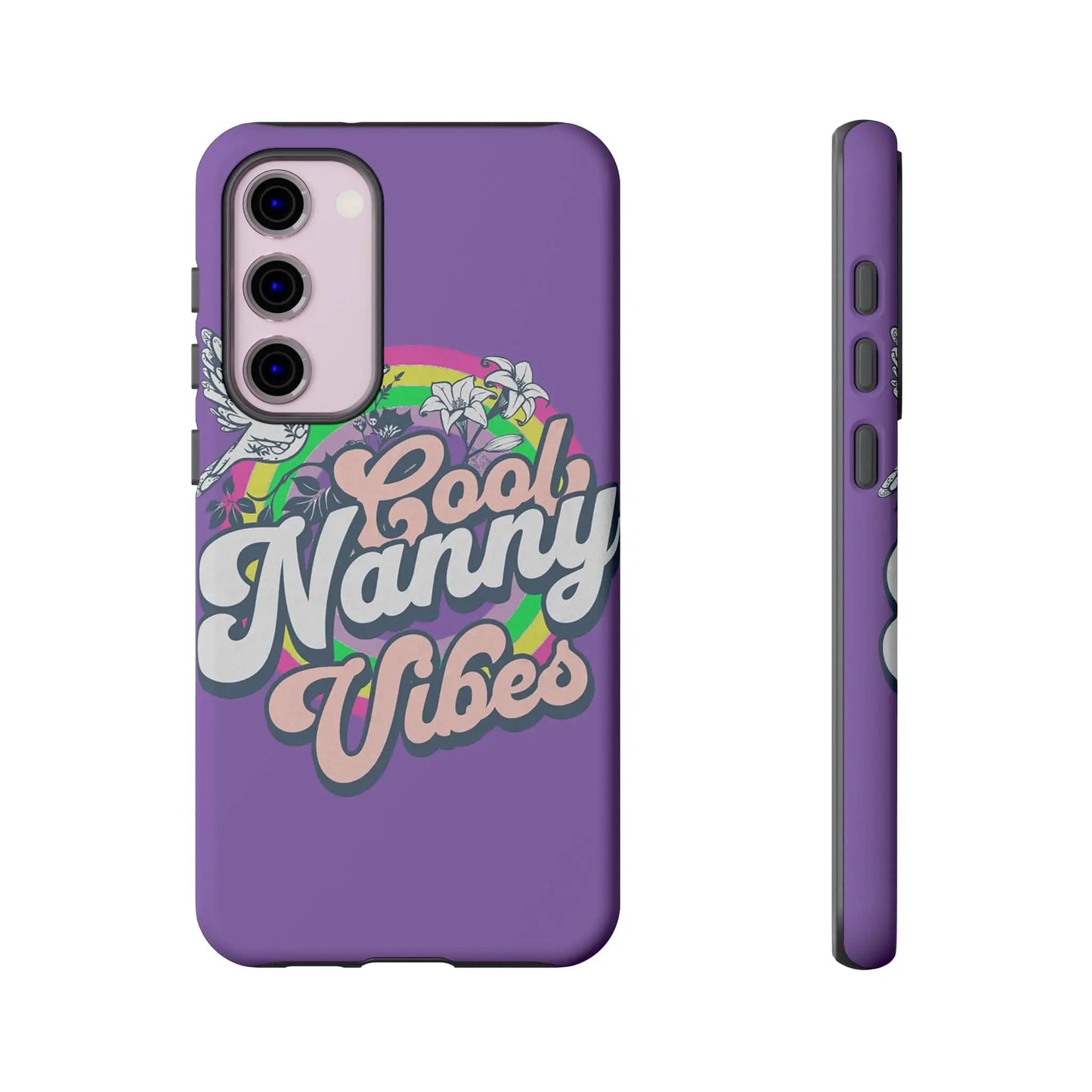 Cool Nanny Caregiver Vibes Retro Look in Purple Tough Phone Cases