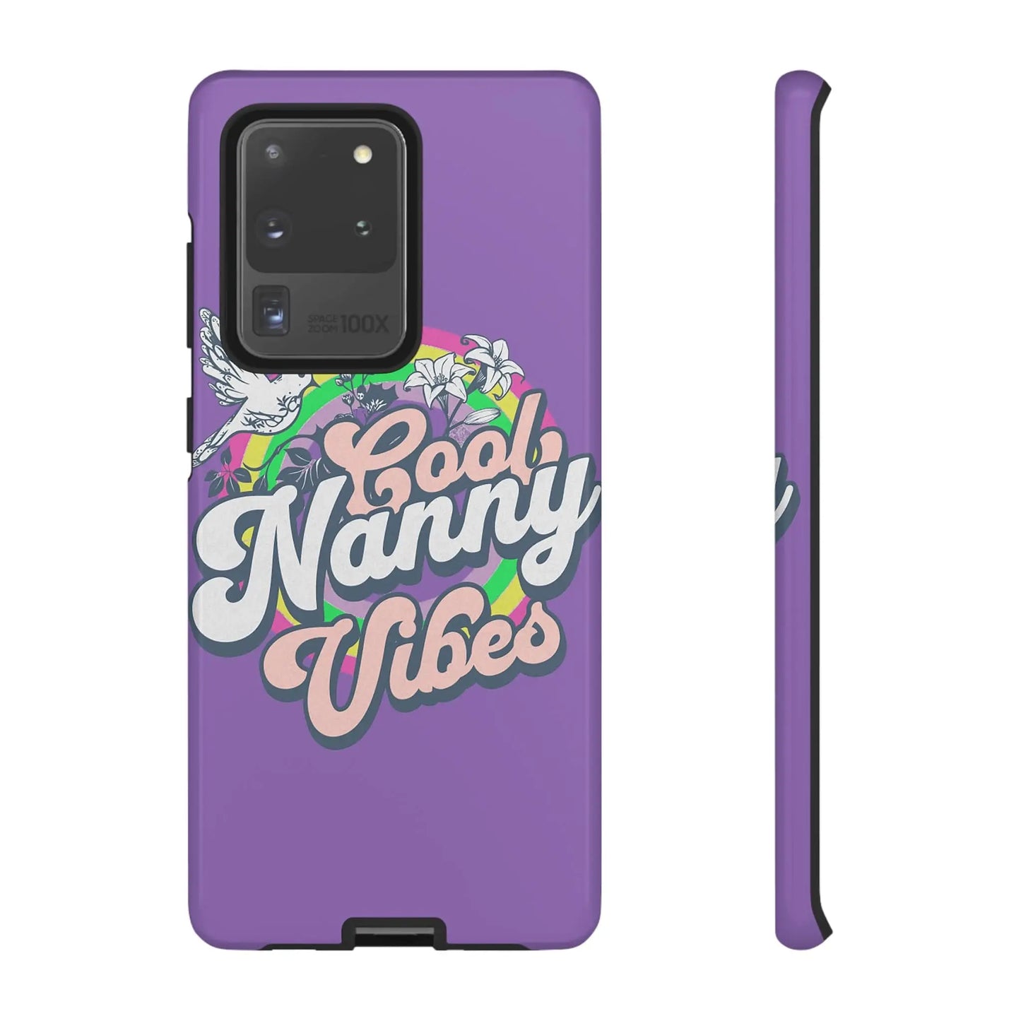 Cool Nanny Caregiver Vibes Retro Look in Purple Tough Phone Cases