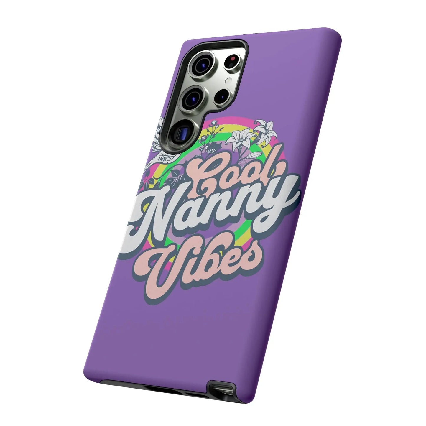 Cool Nanny Caregiver Vibes Retro Look in Purple Tough Phone Cases