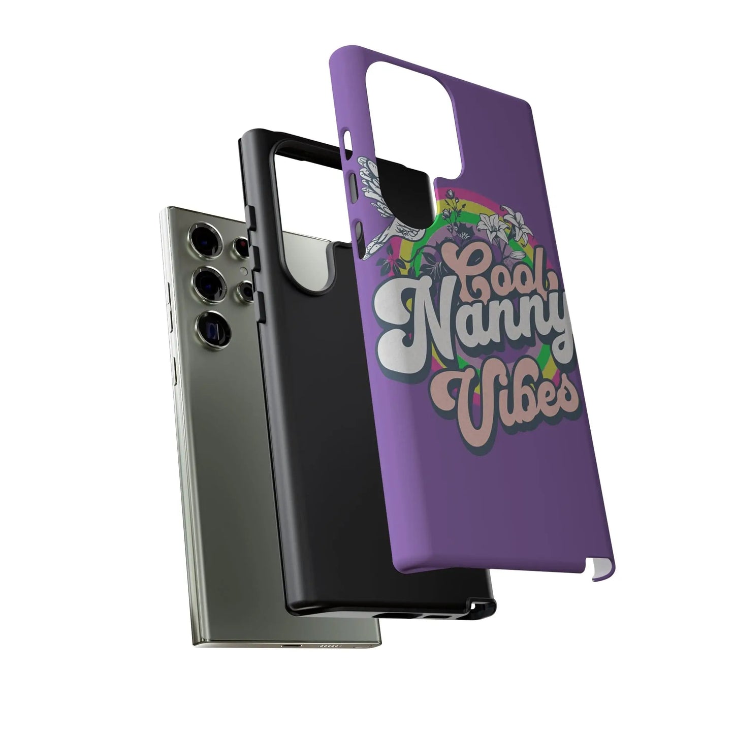 Cool Nanny Caregiver Vibes Retro Look in Purple Tough Phone Cases