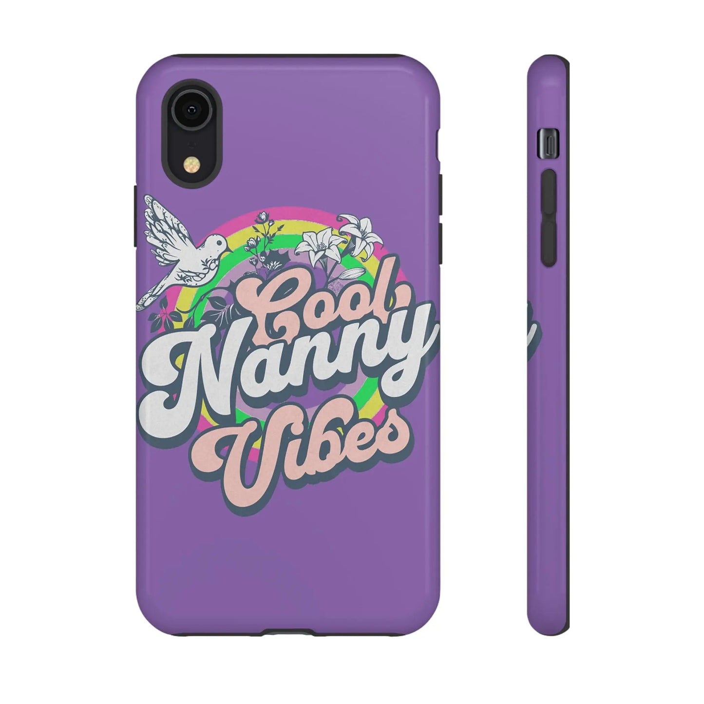 Cool Nanny Caregiver Vibes Retro Look in Purple Tough Phone Cases