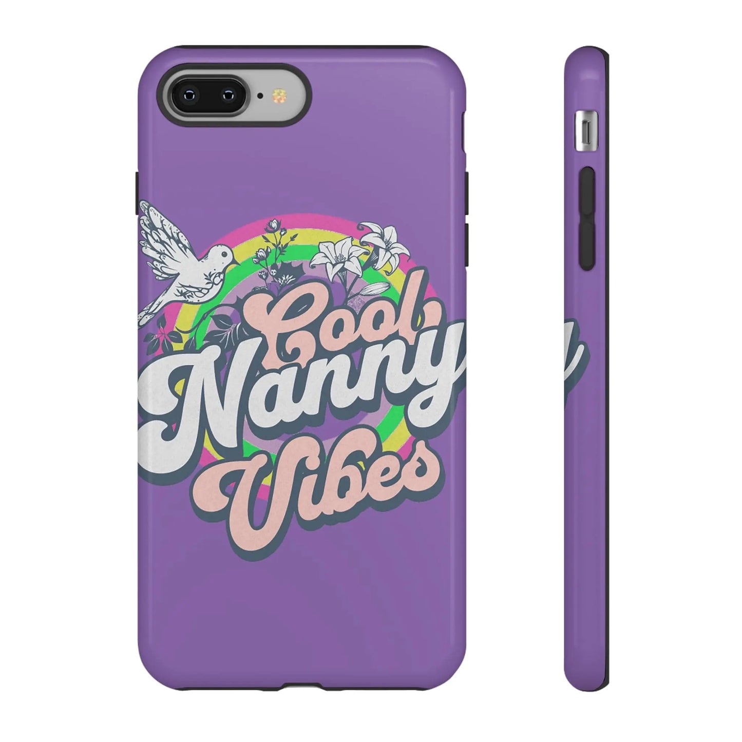 Cool Nanny Caregiver Vibes Retro Look in Purple Tough Phone Cases