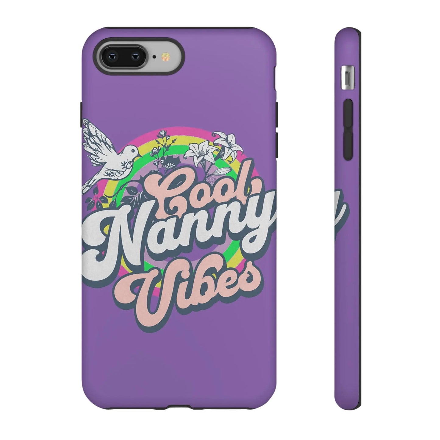 Cool Nanny Caregiver Vibes Retro Look in Purple Tough Phone Cases