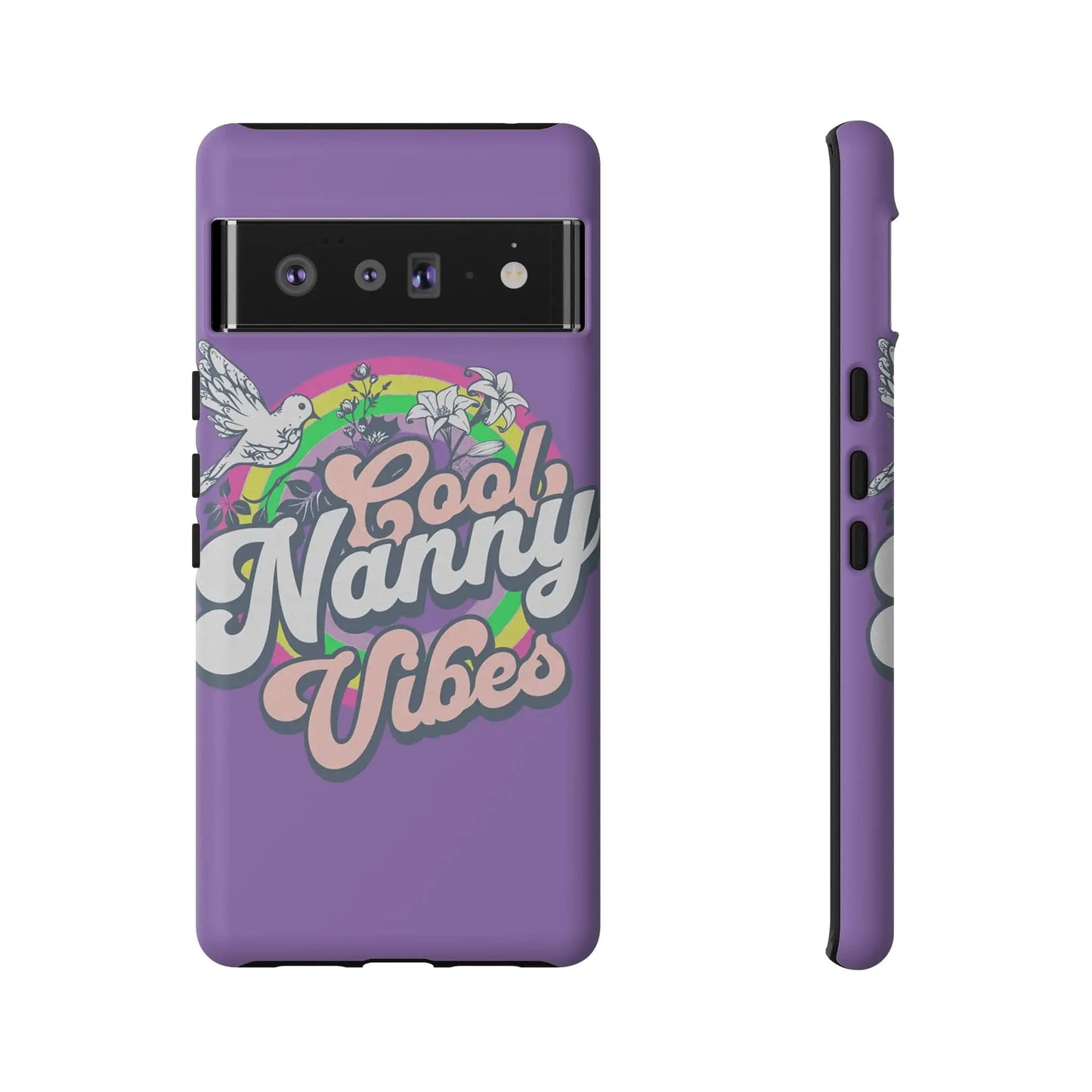 Cool Nanny Caregiver Vibes Retro Look in Purple Tough Phone Cases