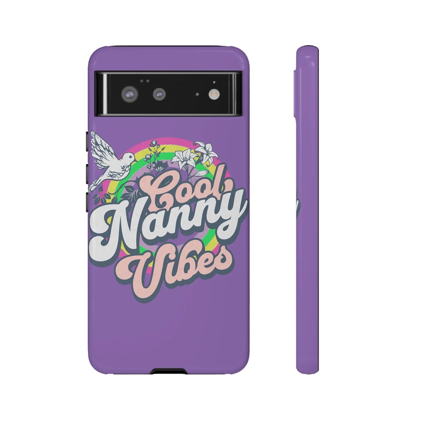 Cool Nanny Caregiver Vibes Retro Look in Purple Tough Phone Cases