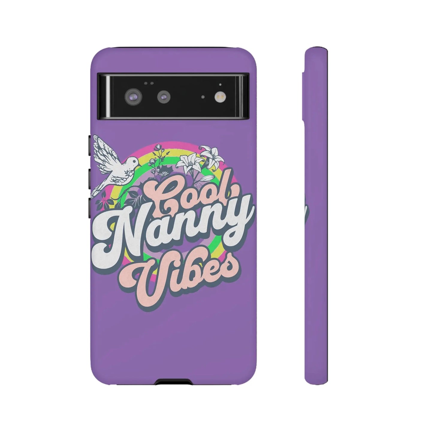 Cool Nanny Caregiver Vibes Retro Look in Purple Tough Phone Cases