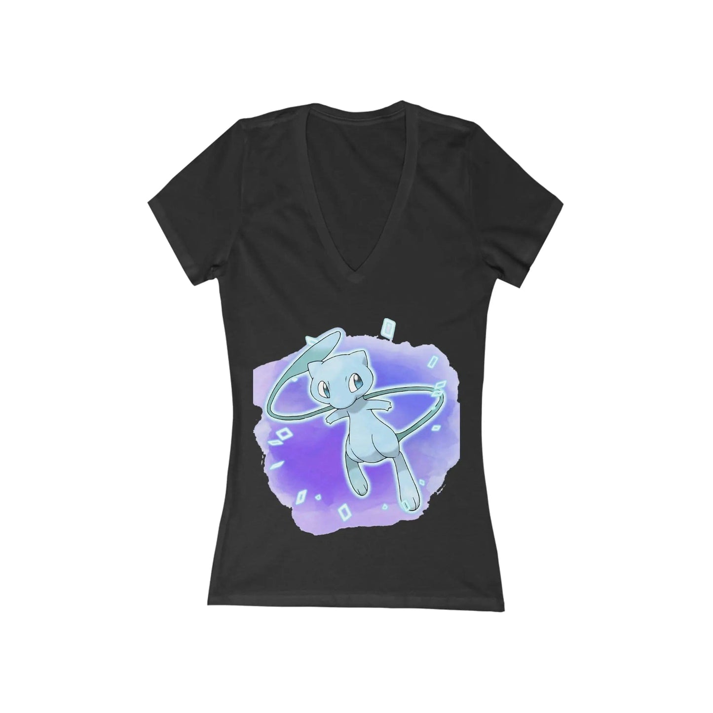 Cosmic Mew *Custom for Ally Kat* Jersey Short Sleeve Deep V-Neck Tee Black