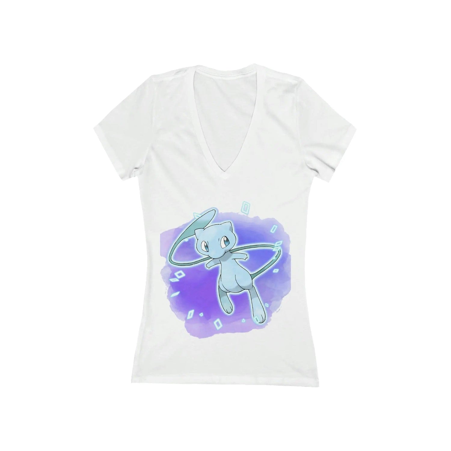 Cosmic Mew *Custom for Ally Kat* Jersey Short Sleeve Deep V-Neck Tee White