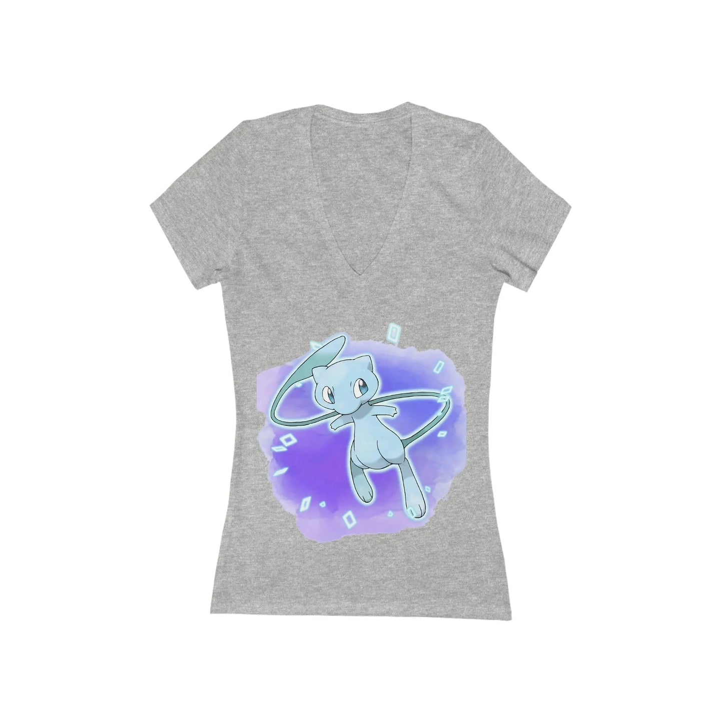 Cosmic Mew *Custom for Ally Kat* Jersey Short Sleeve Deep V-Neck Tee Athletic Heather