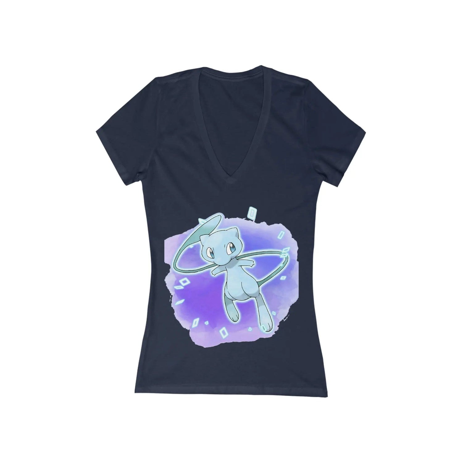 Cosmic Mew *Custom for Ally Kat* Jersey Short Sleeve Deep V-Neck Tee Navy