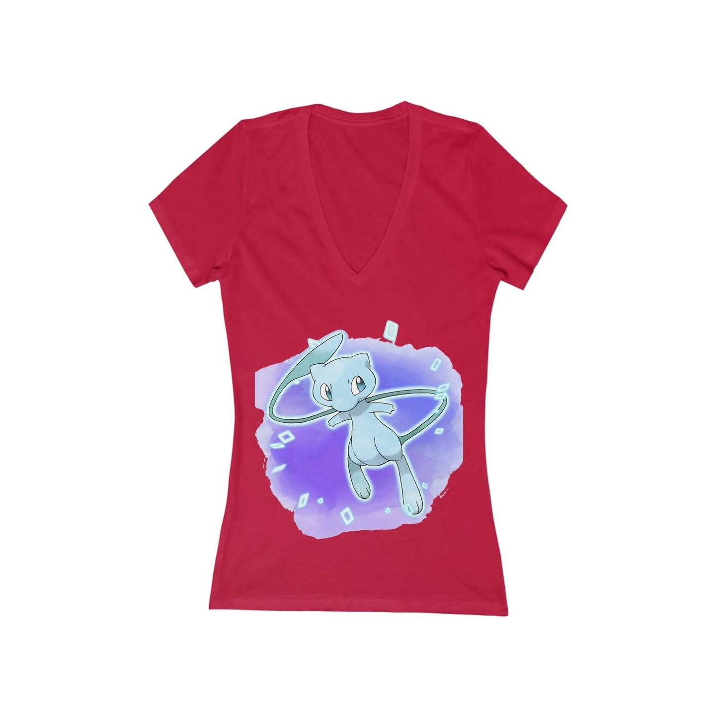 Cosmic Mew *Custom for Ally Kat* Jersey Short Sleeve Deep V-Neck Tee Red