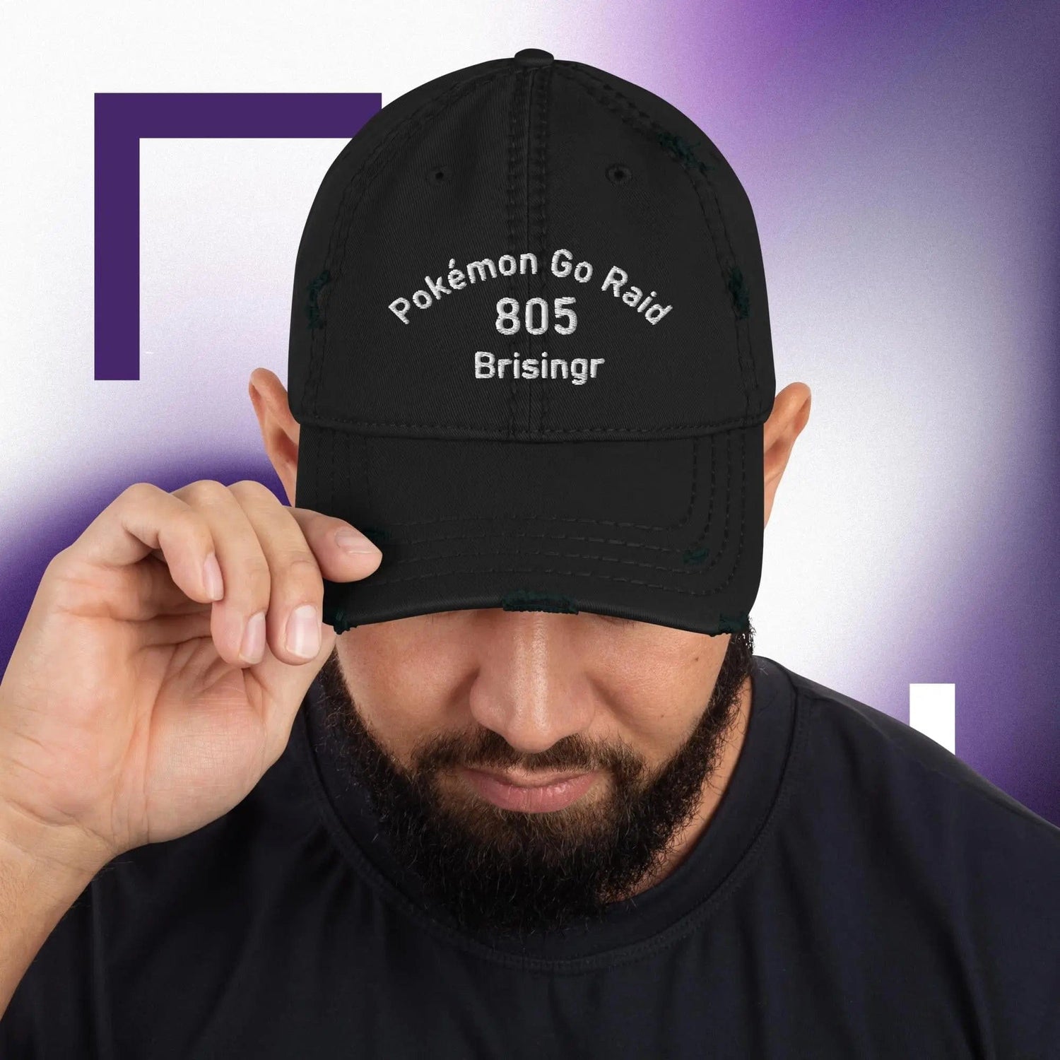 Custom Group with Nickname Pokemon Go Distressed Dad Hat Black