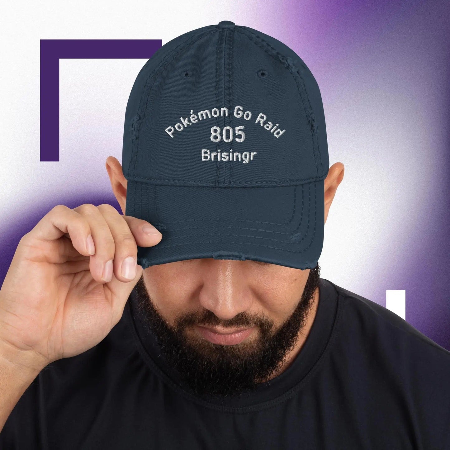 Custom Group with Nickname Pokemon Go Distressed Dad Hat Navy