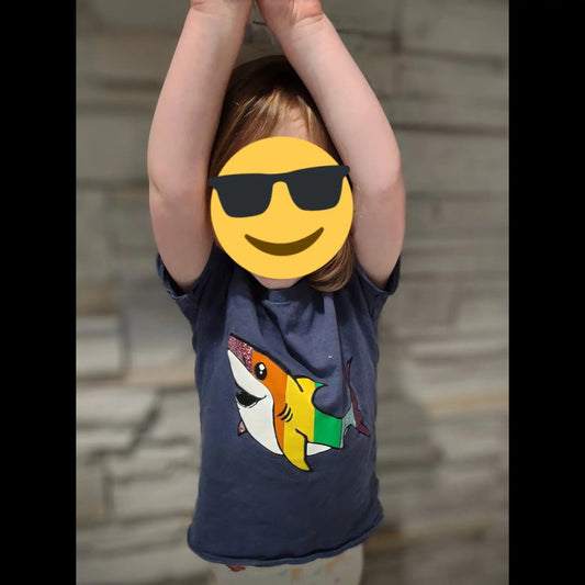 Cute Rainbow Shark Toddler Shirt