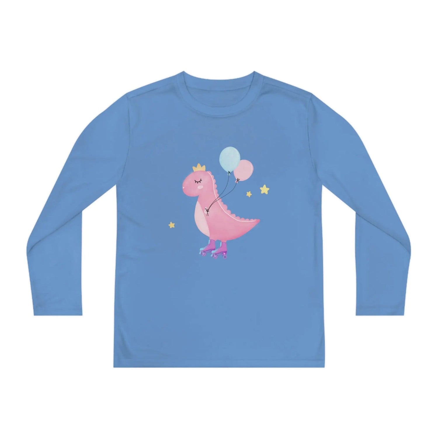 Dino dinosaur skating balloons Youth Long Sleeve Competitor Tee