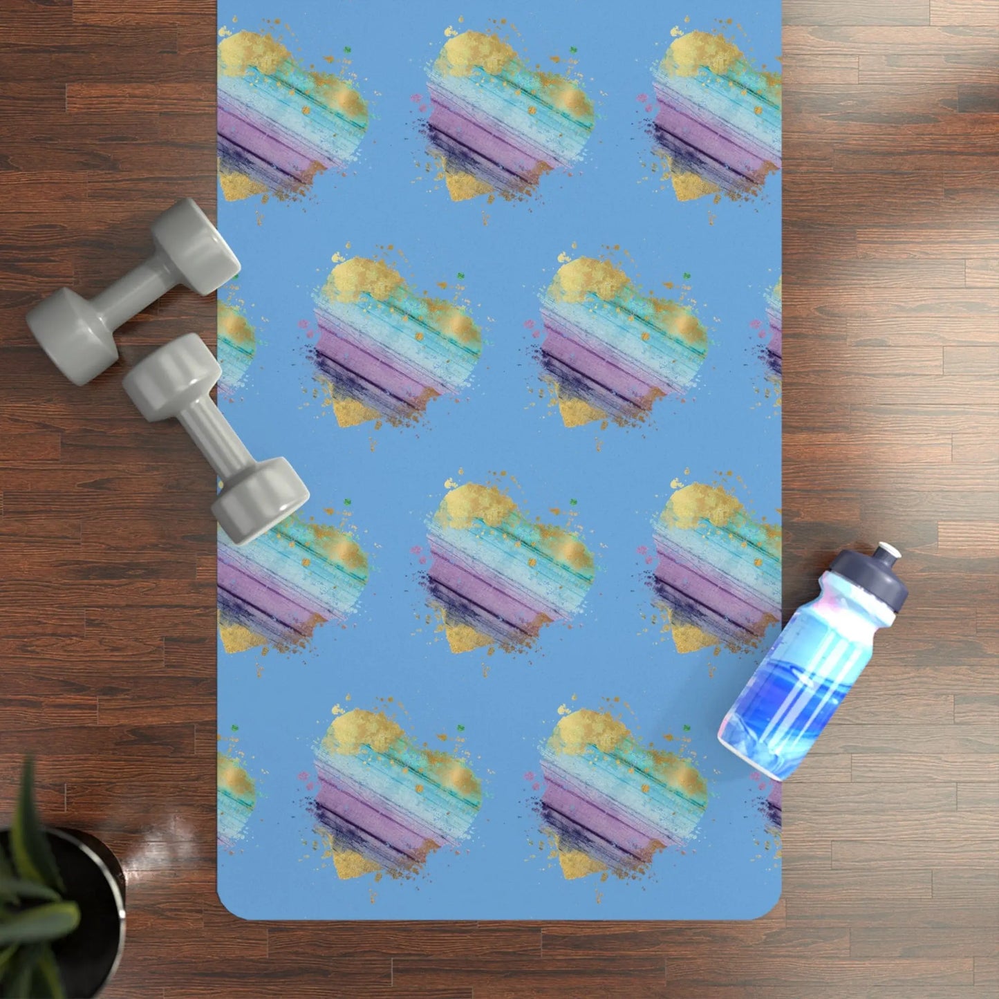 Distressed Heart Rubber Yoga Mat