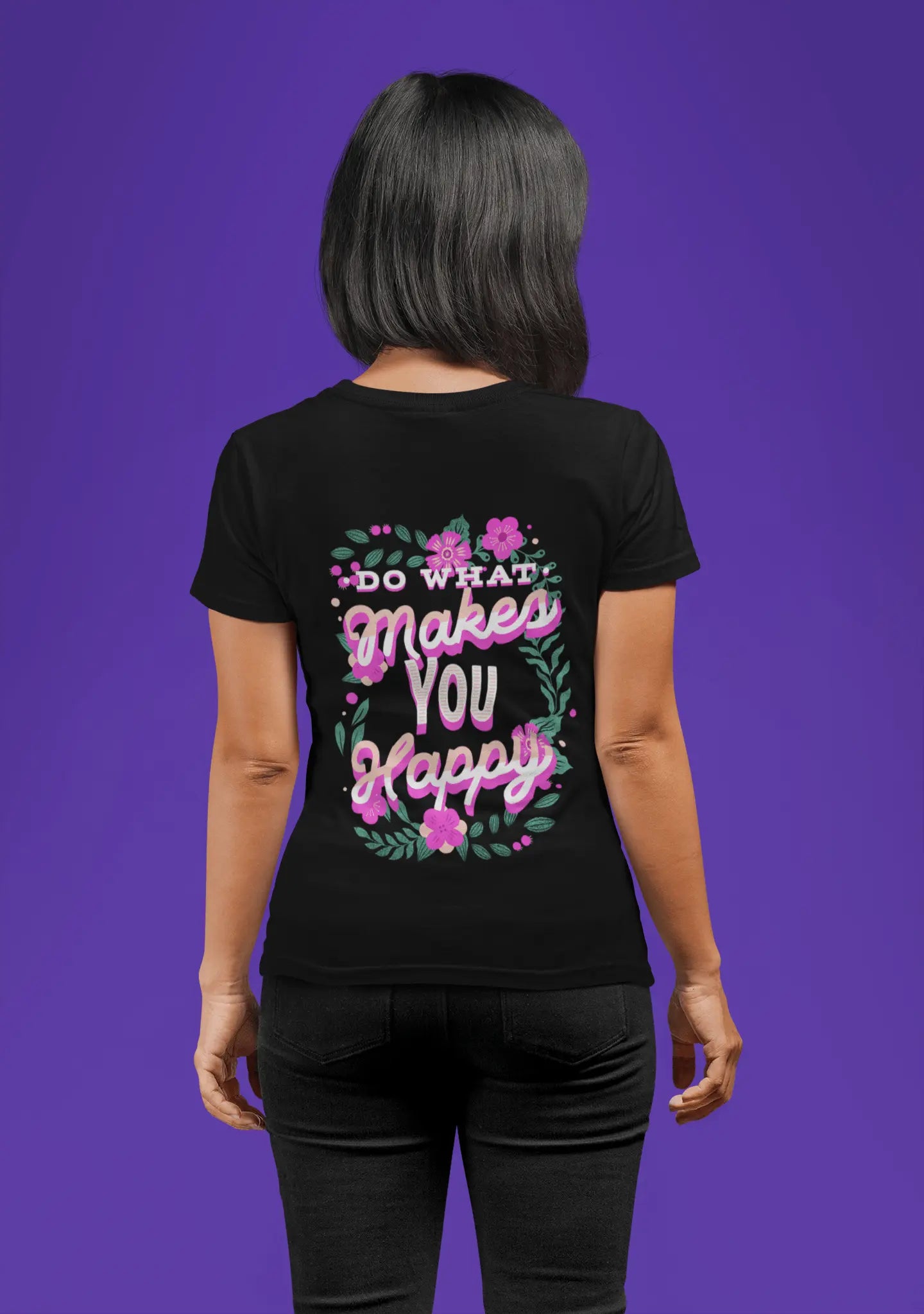 Do What Makes You Happy, Flowers, Unisex Jersey Short Sleeve Tee