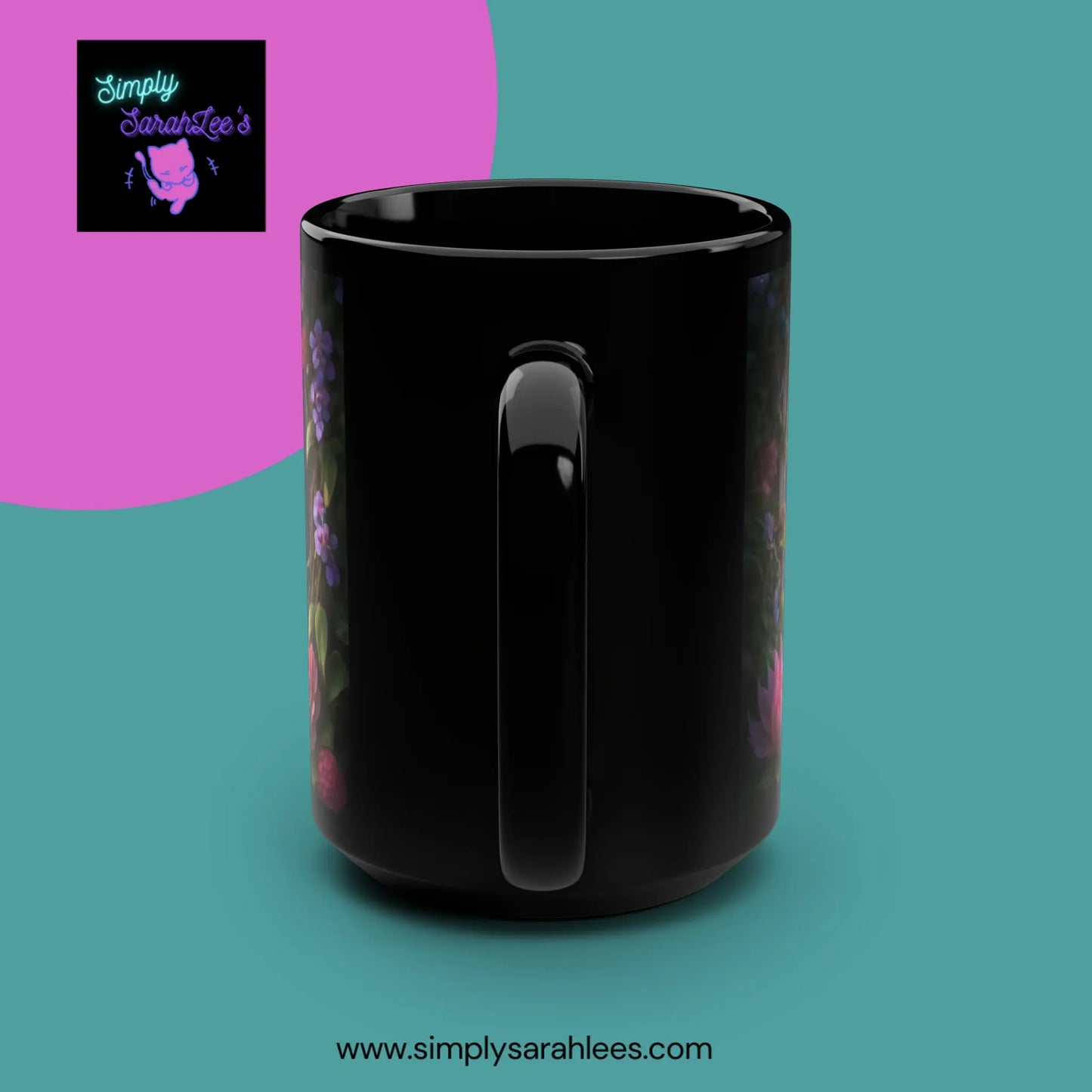 Dragonflies and Windchimes *Custom* Black Mug, 15oz Printify