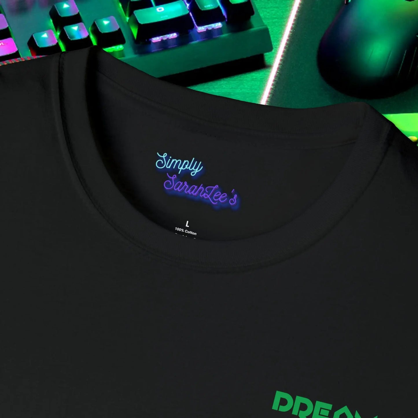 Dream Gaming with Logo on Front - Unisex Softstyle T-Shirt *Custom