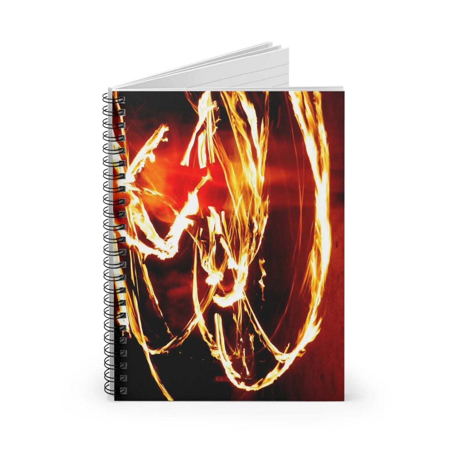 Fire Hoop Spin (Self-portrait) Spiral Notebook - Ruled Line