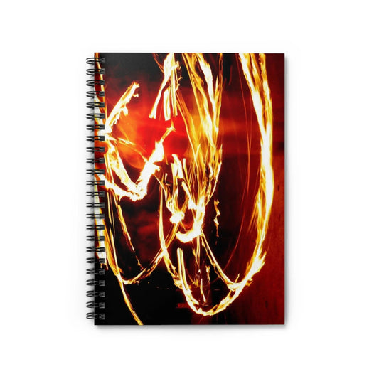 Fire Hoop Spin (Self-portrait) Spiral Notebook - Ruled Line