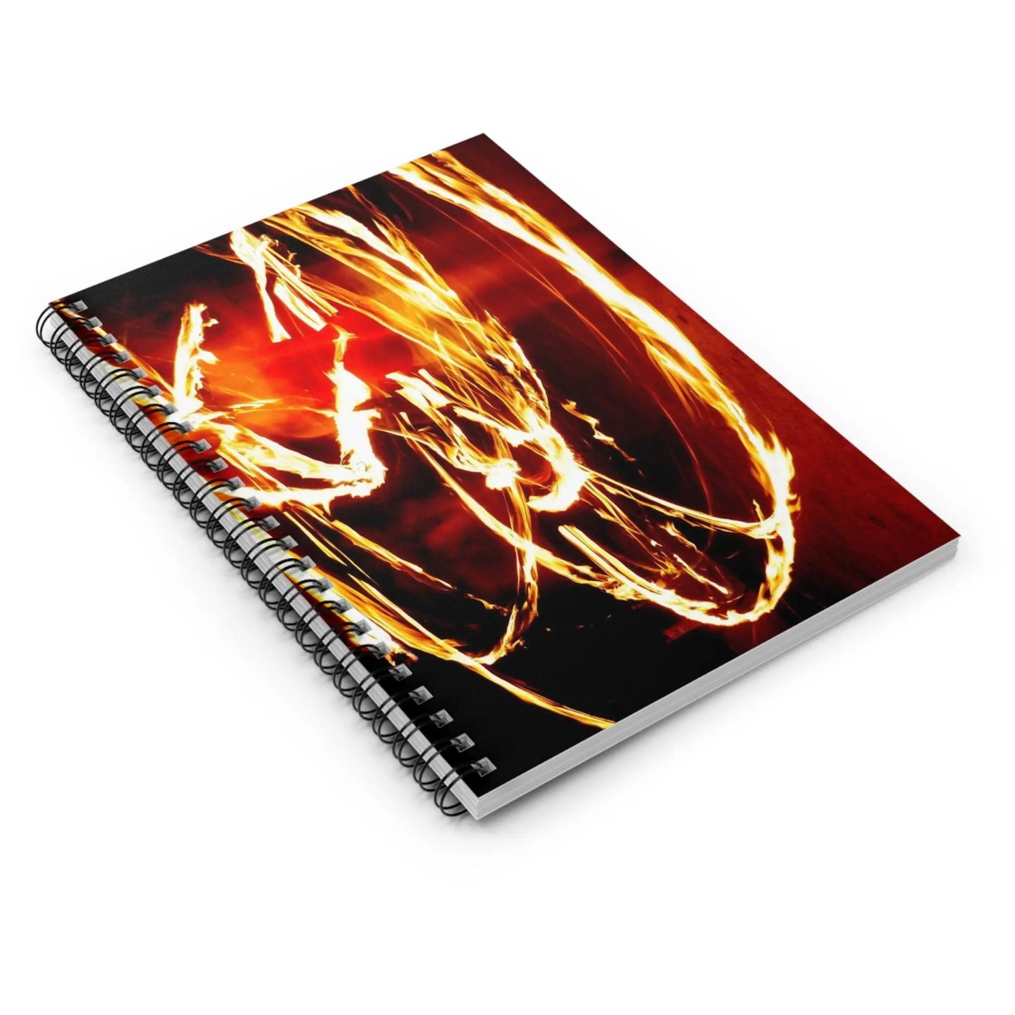 Fire Hoop Spin (Self-portrait) Spiral Notebook - Ruled Line