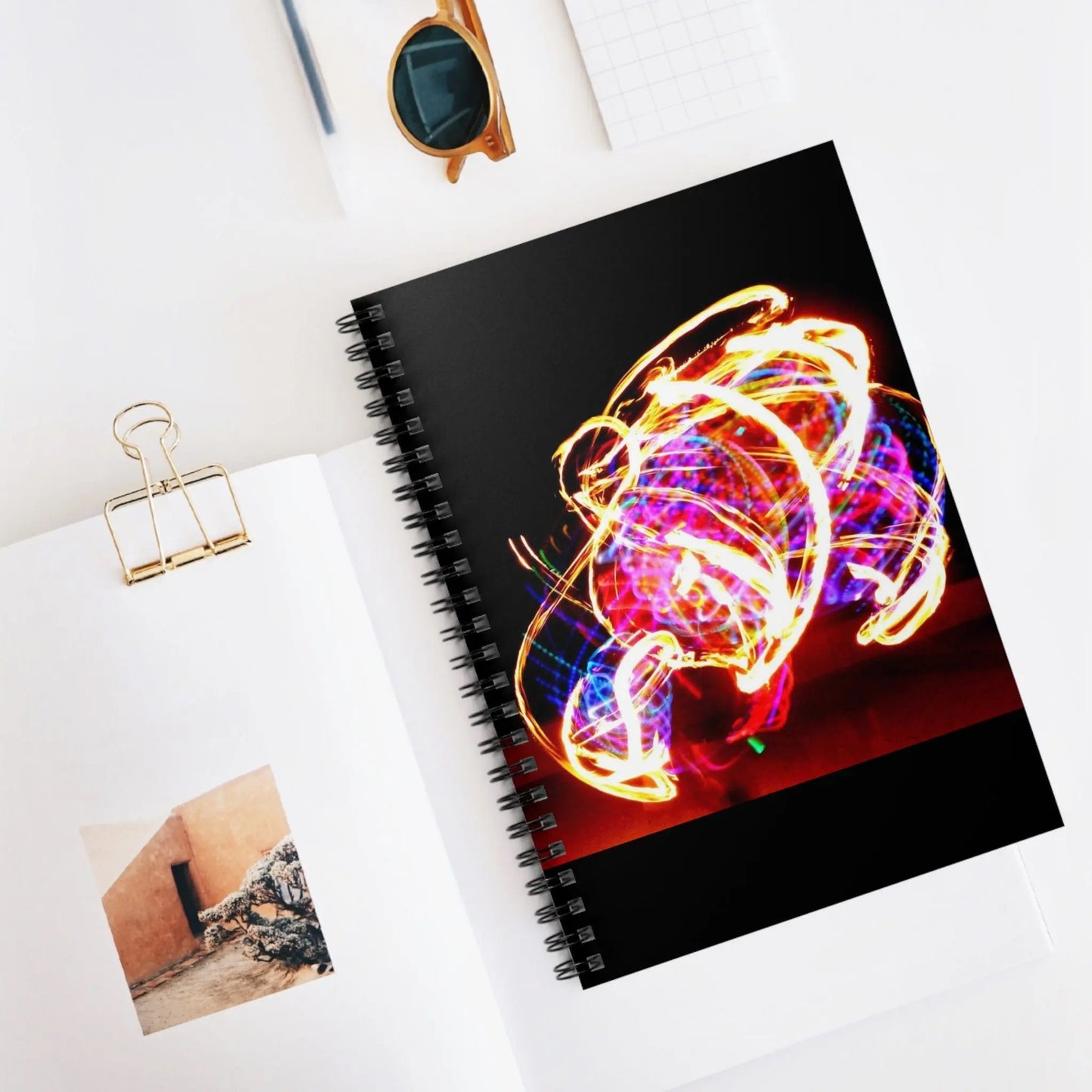 Fire Rainbow Hula Hoop Spiral Notebook - Ruled Line