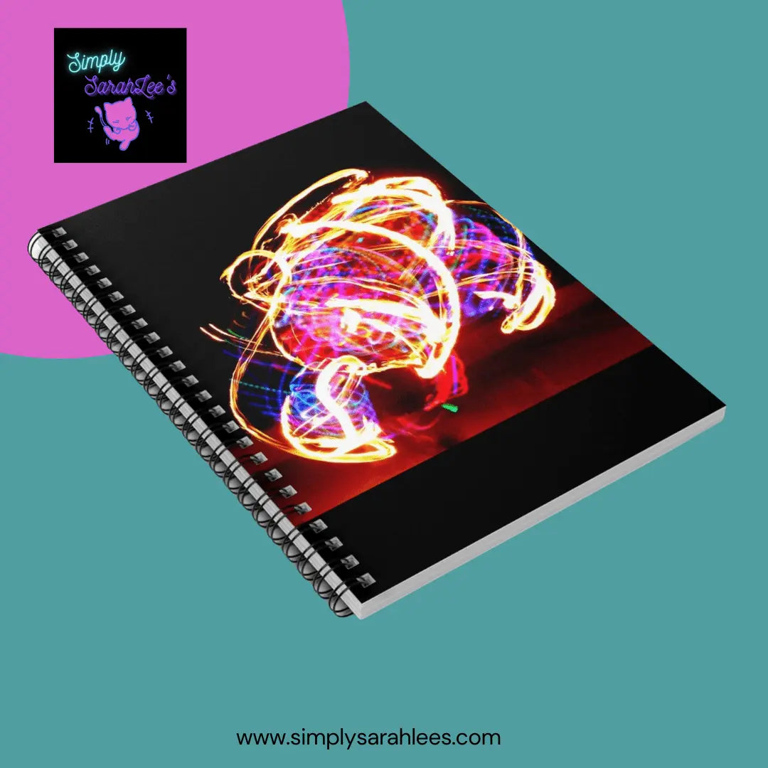 Fire Rainbow Hula Hoop Spiral Notebook - Ruled Line