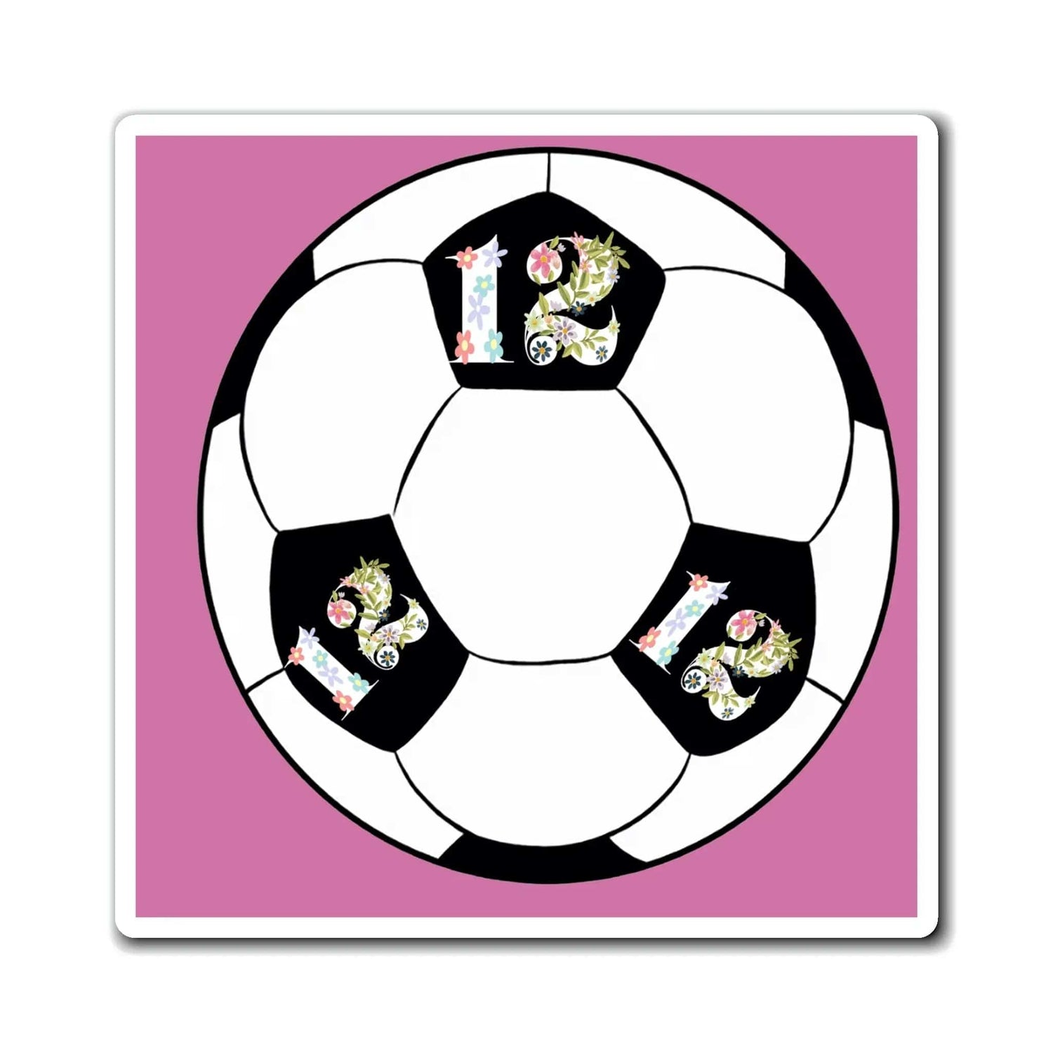 Girly Cute Flower 12 Soccer ball Magnets