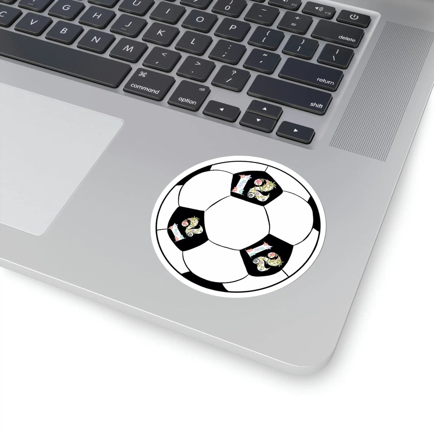 Girly Flower Cute 12 Soccer ball Kiss-Cut Stickers