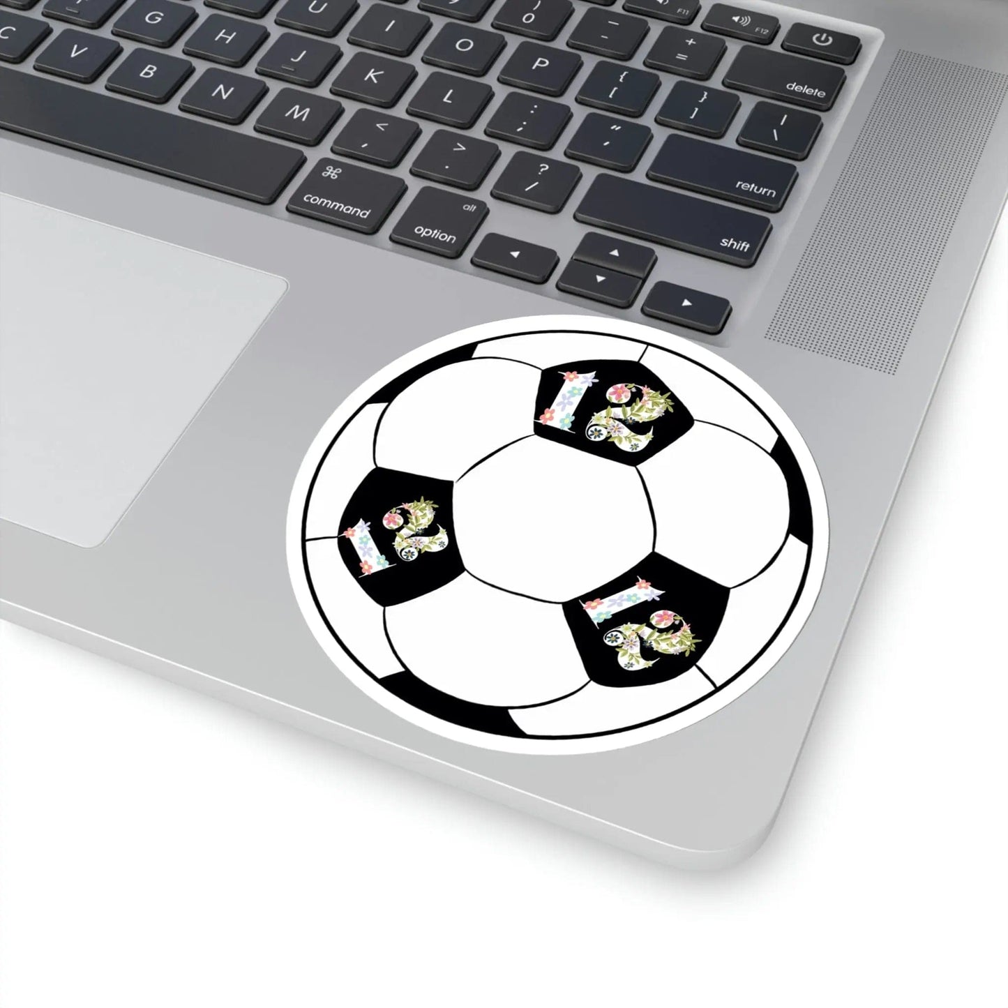 Girly Flower Cute 12 Soccer ball Kiss-Cut Stickers