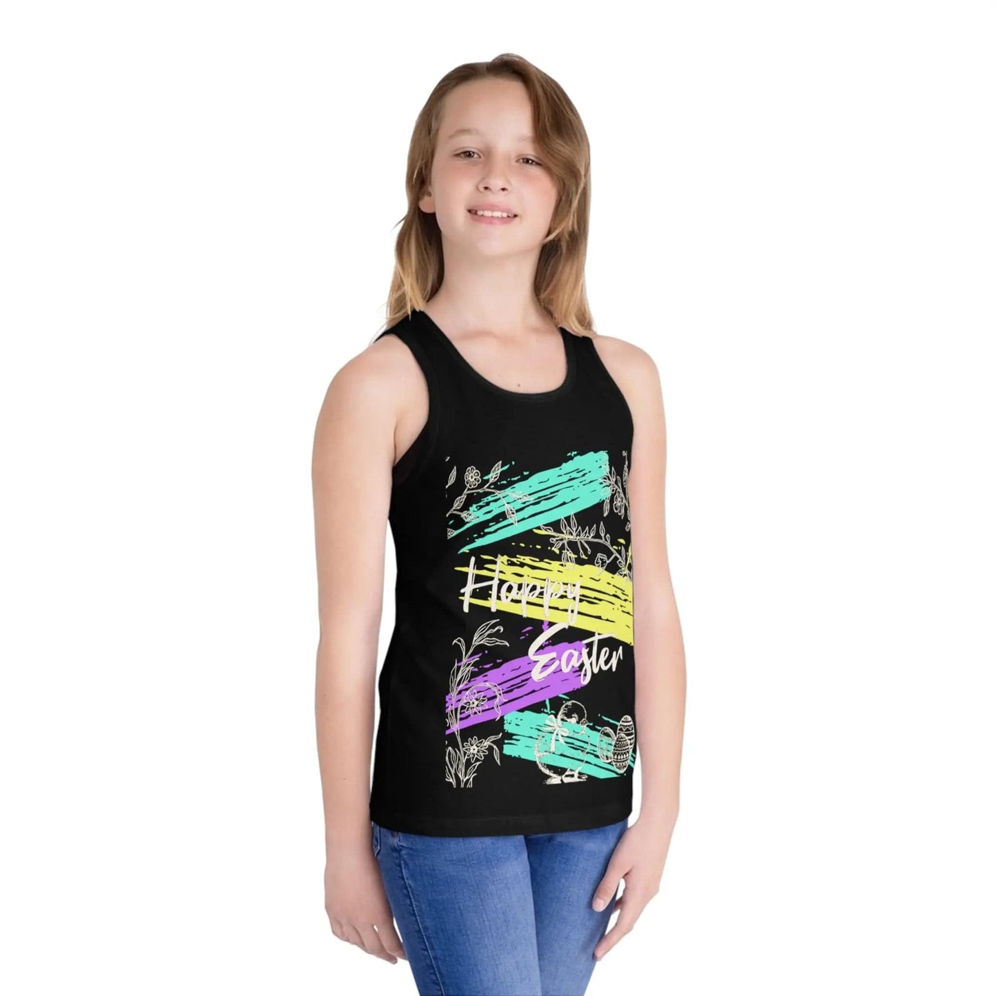 Happy Easter Kid's Jersey Tank Top in 5 great colors Black L