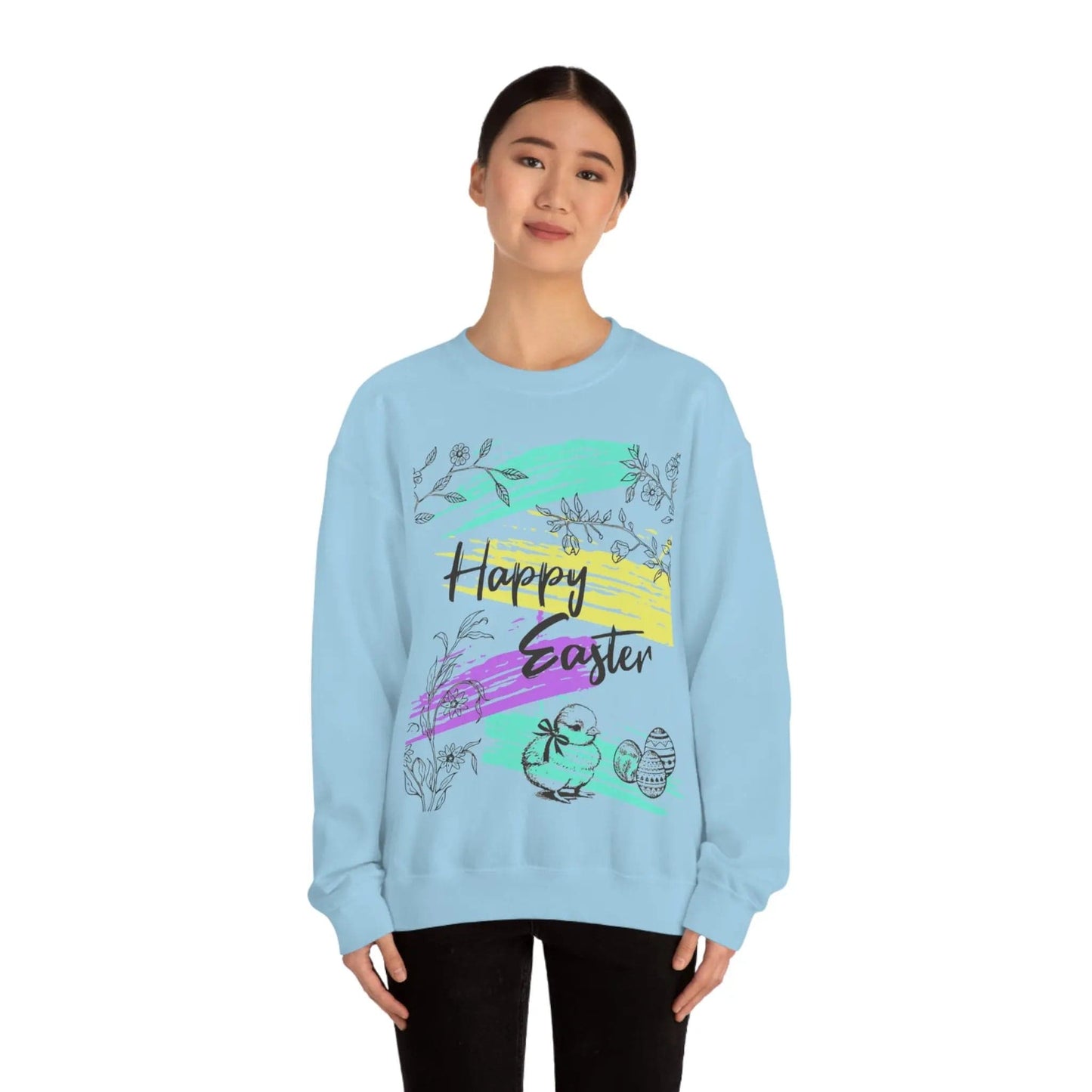 Happy Easter Pastel Unisex Heavy Blend Crewneck Sweatshirt