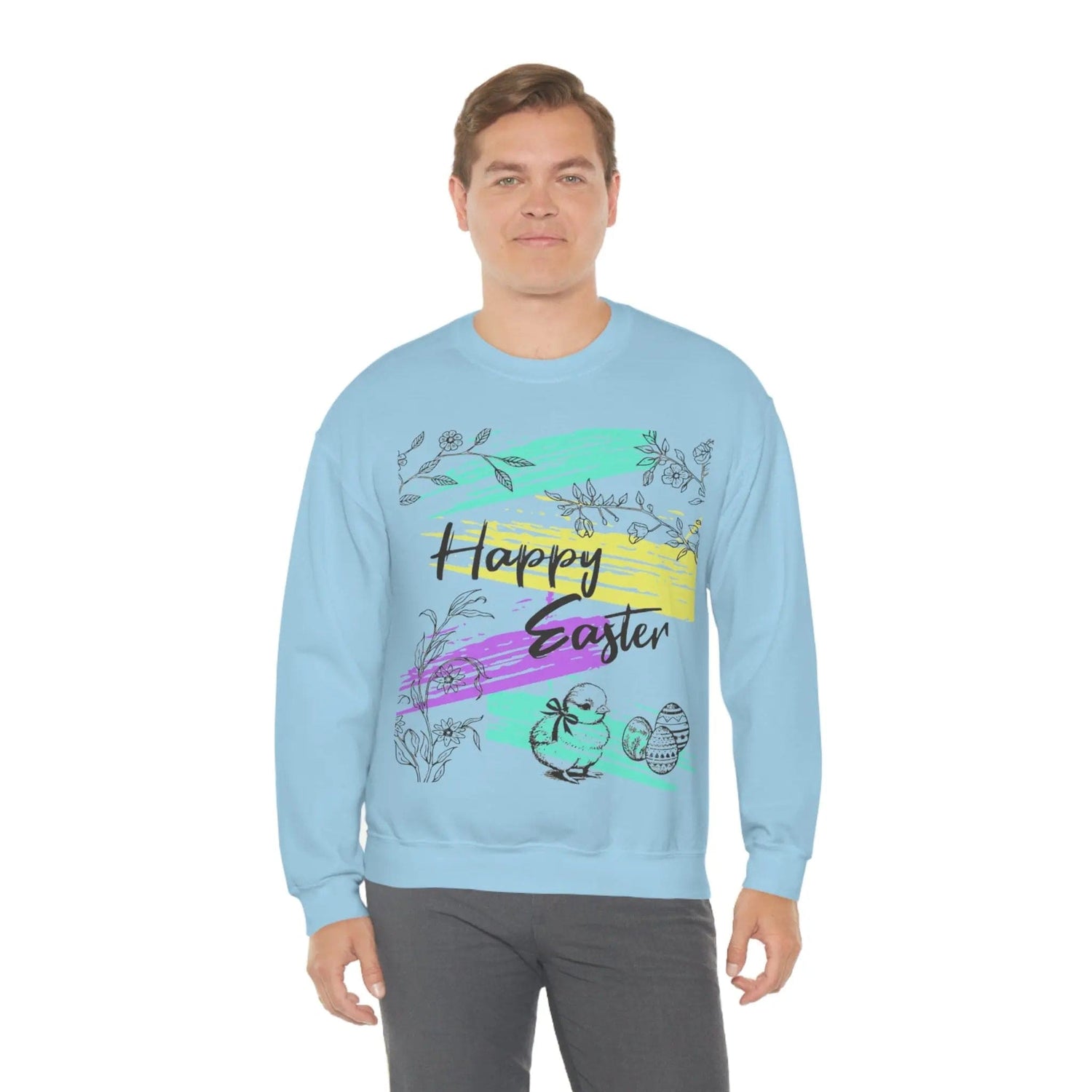 Happy Easter Pastel Unisex Heavy Blend Crewneck Sweatshirt