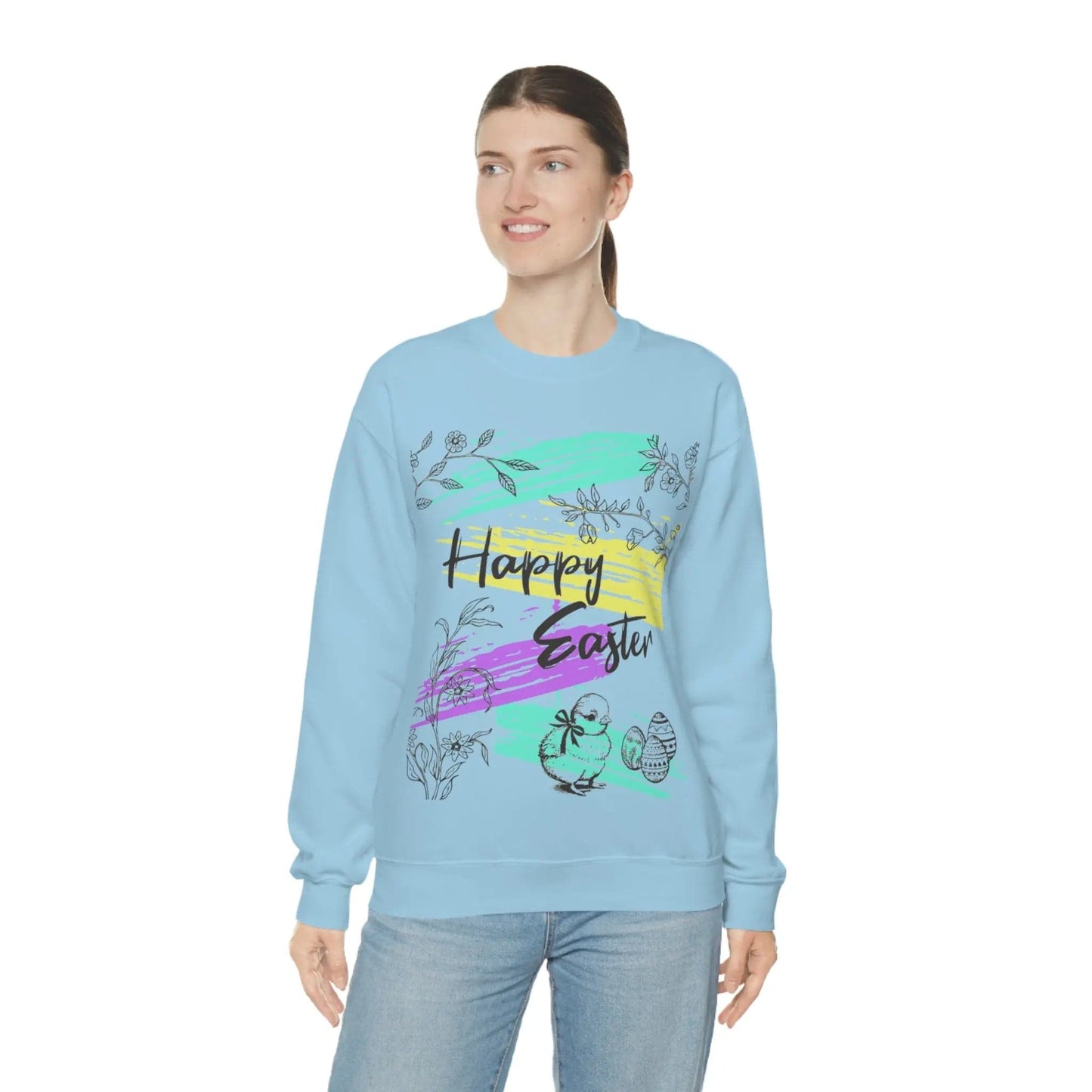 Happy Easter Pastel Unisex Heavy Blend Crewneck Sweatshirt