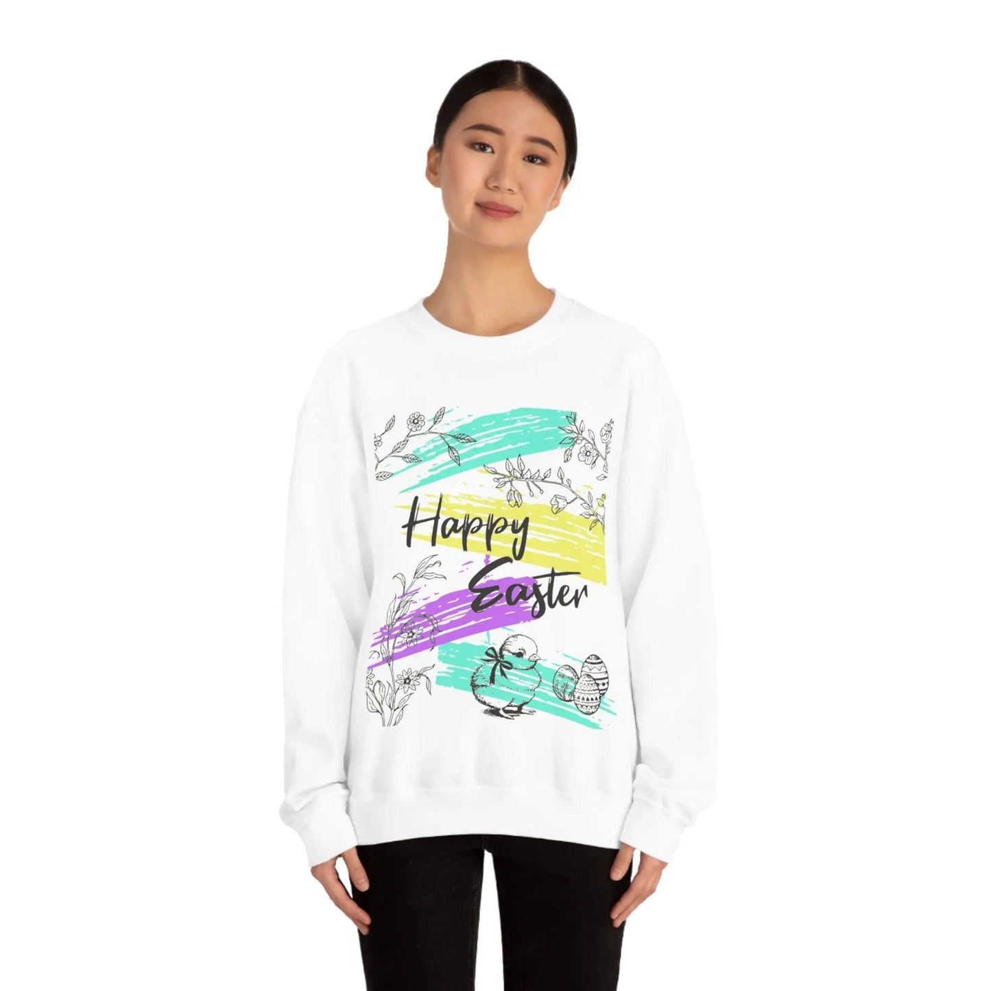 Happy Easter Pastel Unisex Heavy Blend Crewneck Sweatshirt