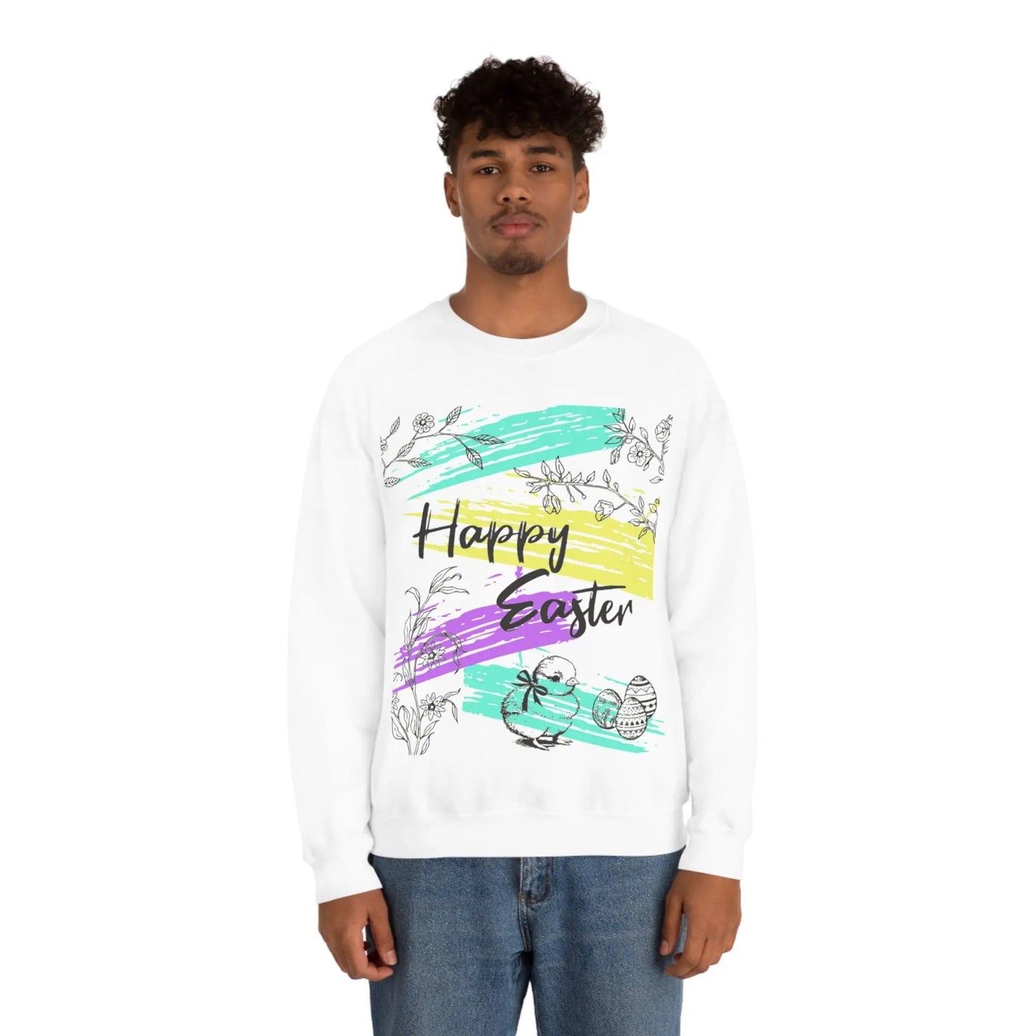 Happy Easter Pastel Unisex Heavy Blend Crewneck Sweatshirt