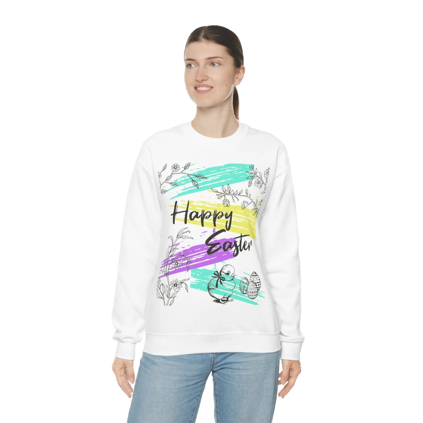 Happy Easter Pastel Unisex Heavy Blend Crewneck Sweatshirt