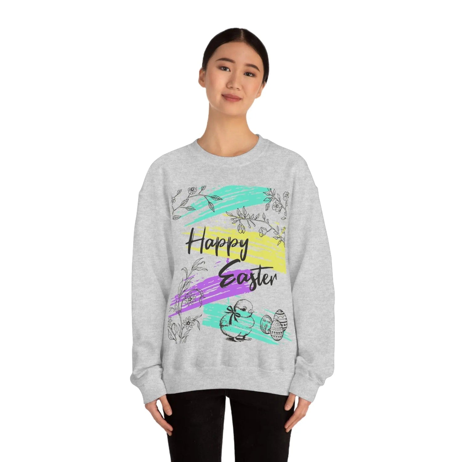 Happy Easter Pastel Unisex Heavy Blend Crewneck Sweatshirt