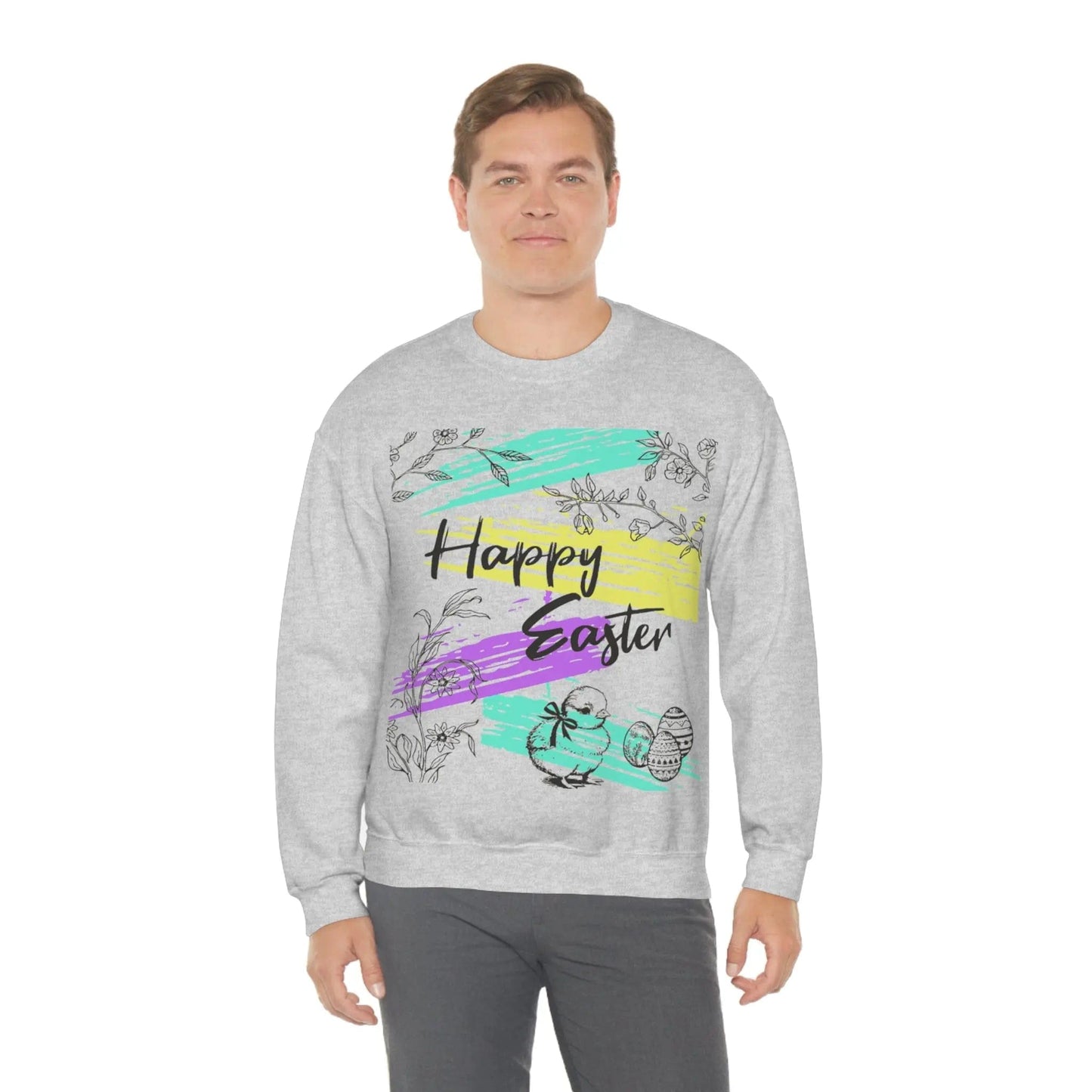 Happy Easter Pastel Unisex Heavy Blend Crewneck Sweatshirt