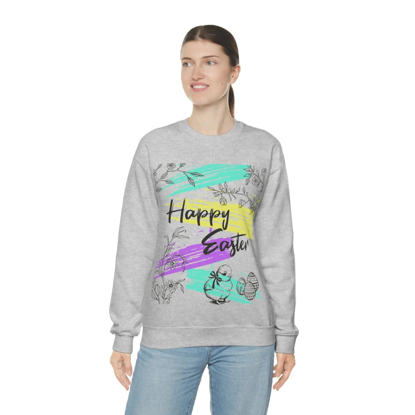 Happy Easter Pastel Unisex Heavy Blend Crewneck Sweatshirt