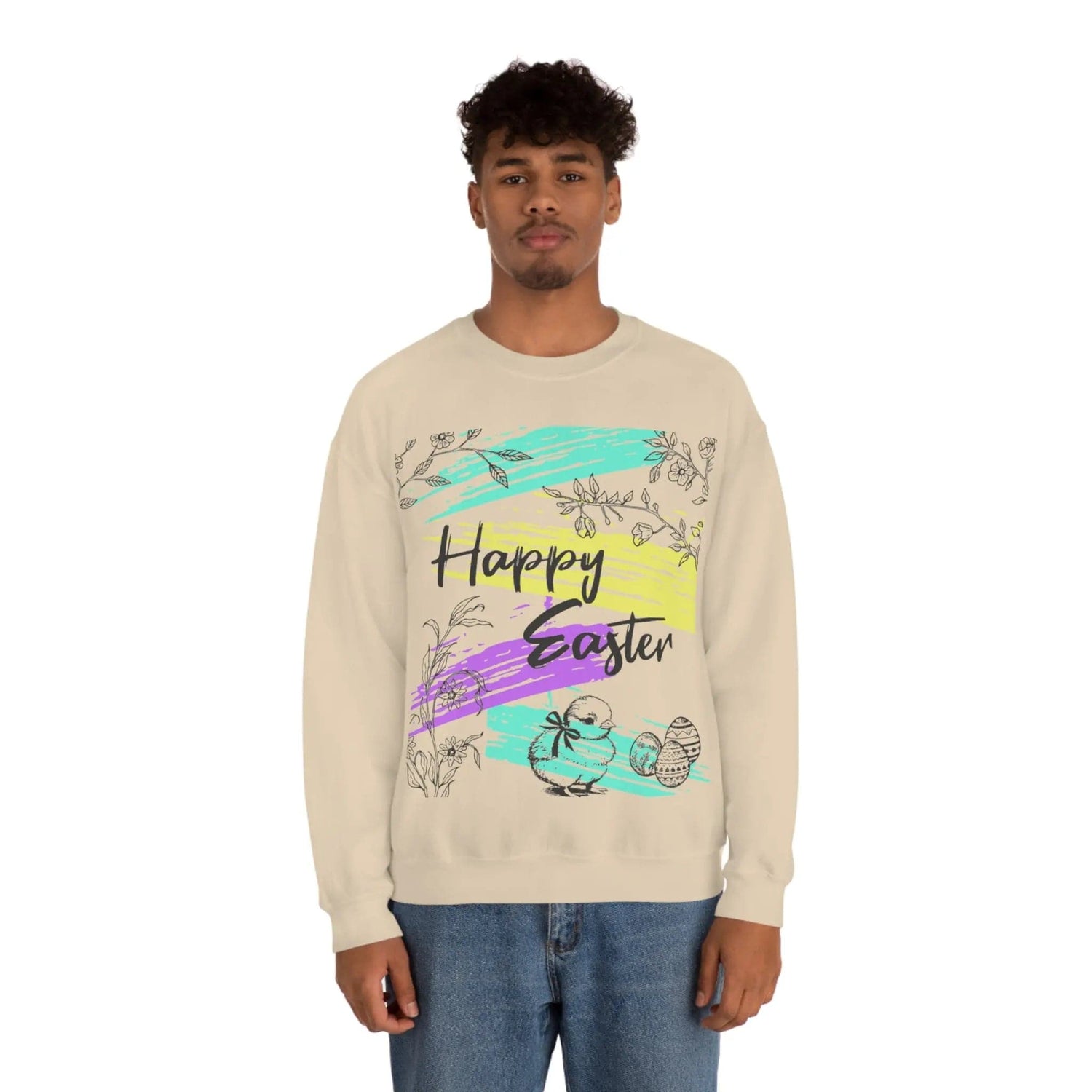 Happy Easter Pastel Unisex Heavy Blend Crewneck Sweatshirt